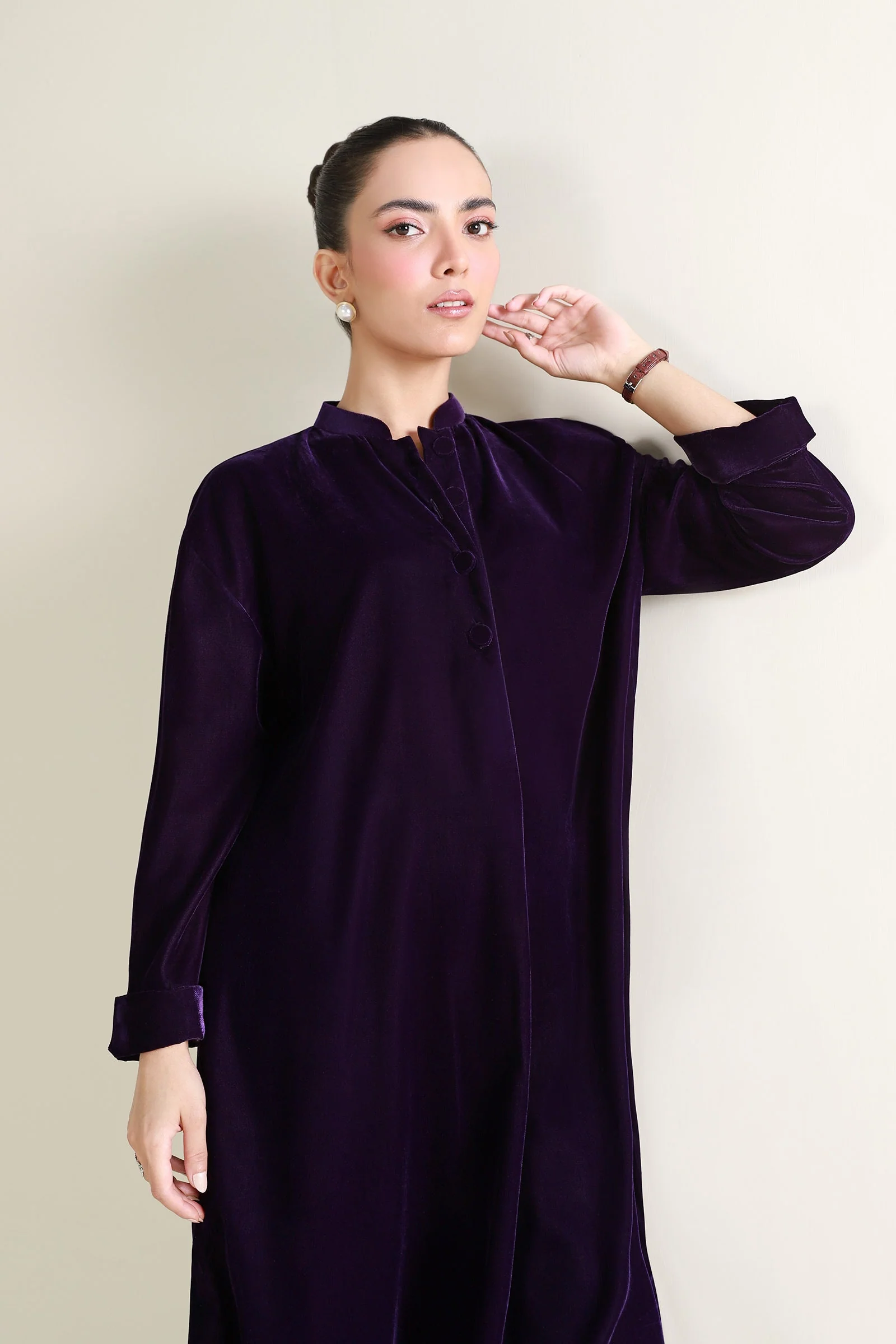 2 Pc Dyed Velvet Suit - Image 5