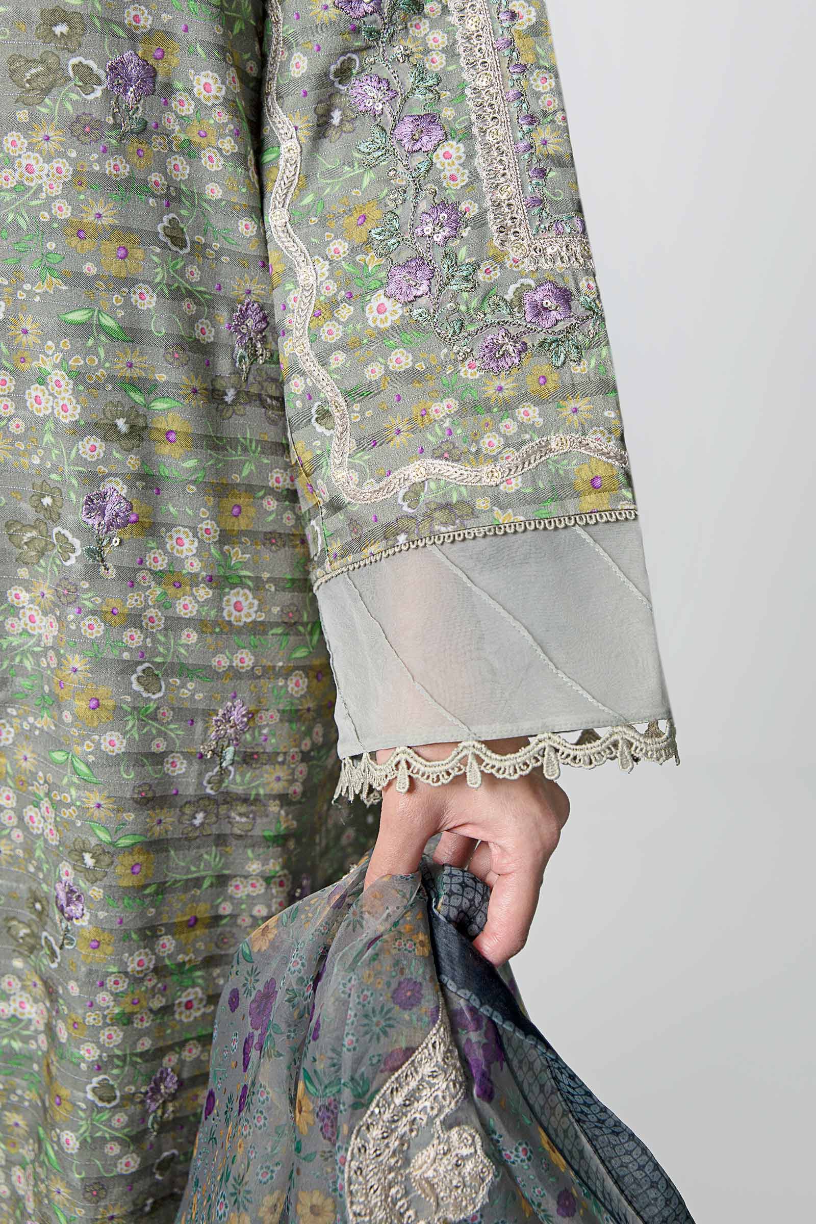 3 Pc Printed Textured Suit - Image 4