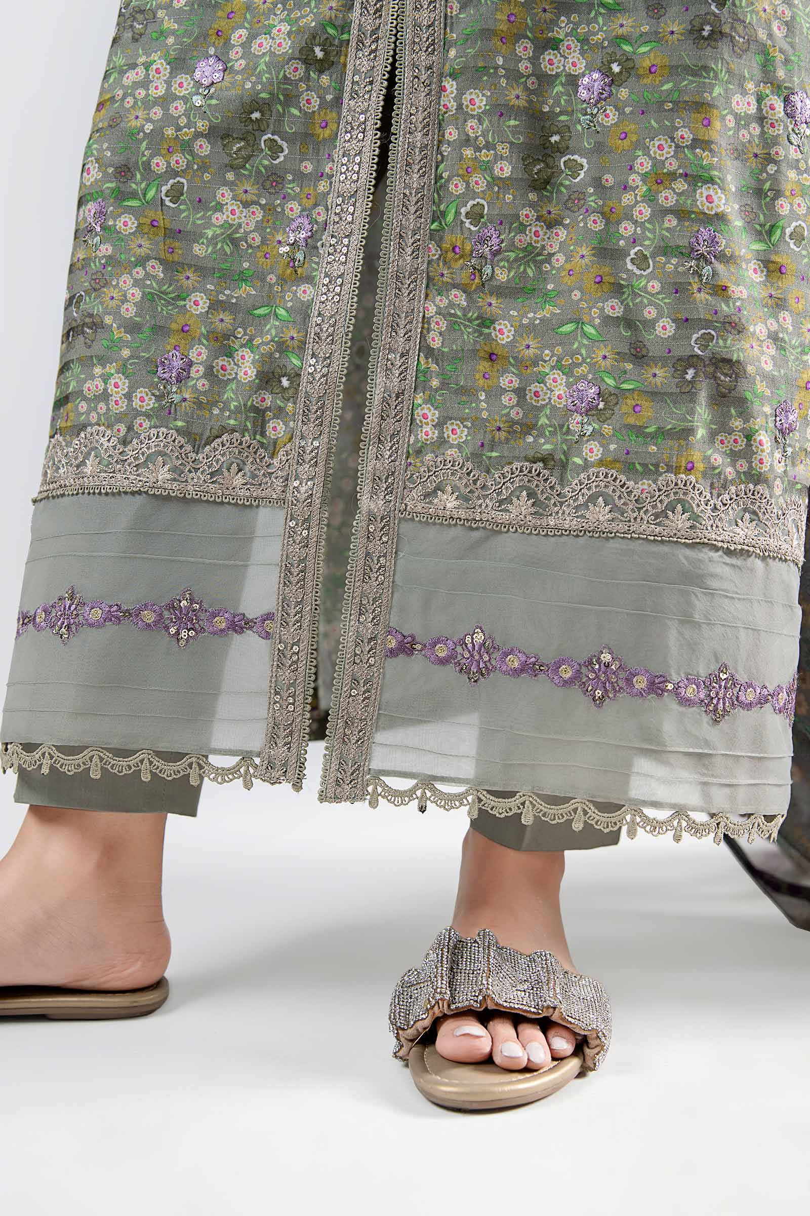 3 Pc Printed Textured Suit - Image 5
