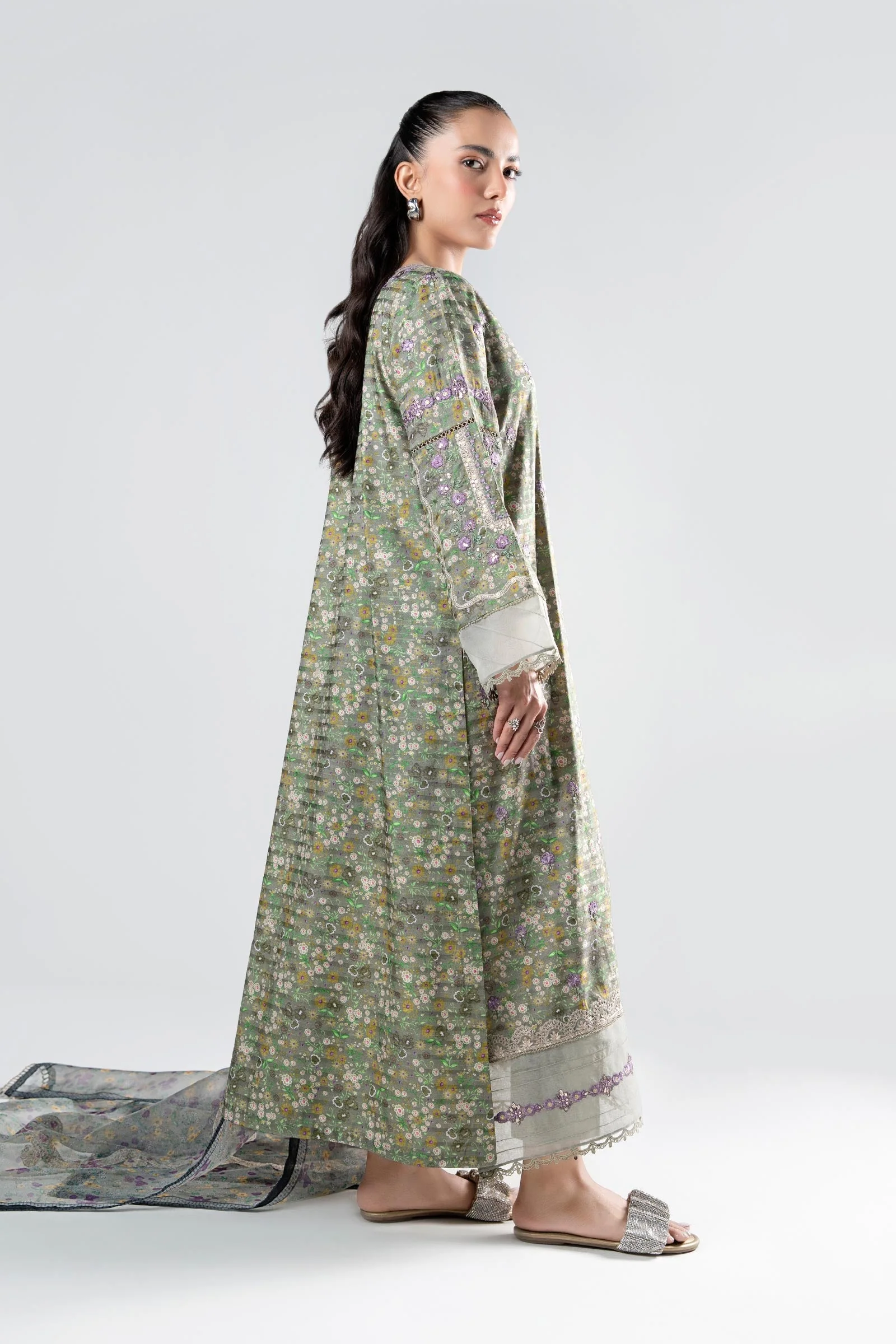 3 Pc Printed Textured Suit - Image 6
