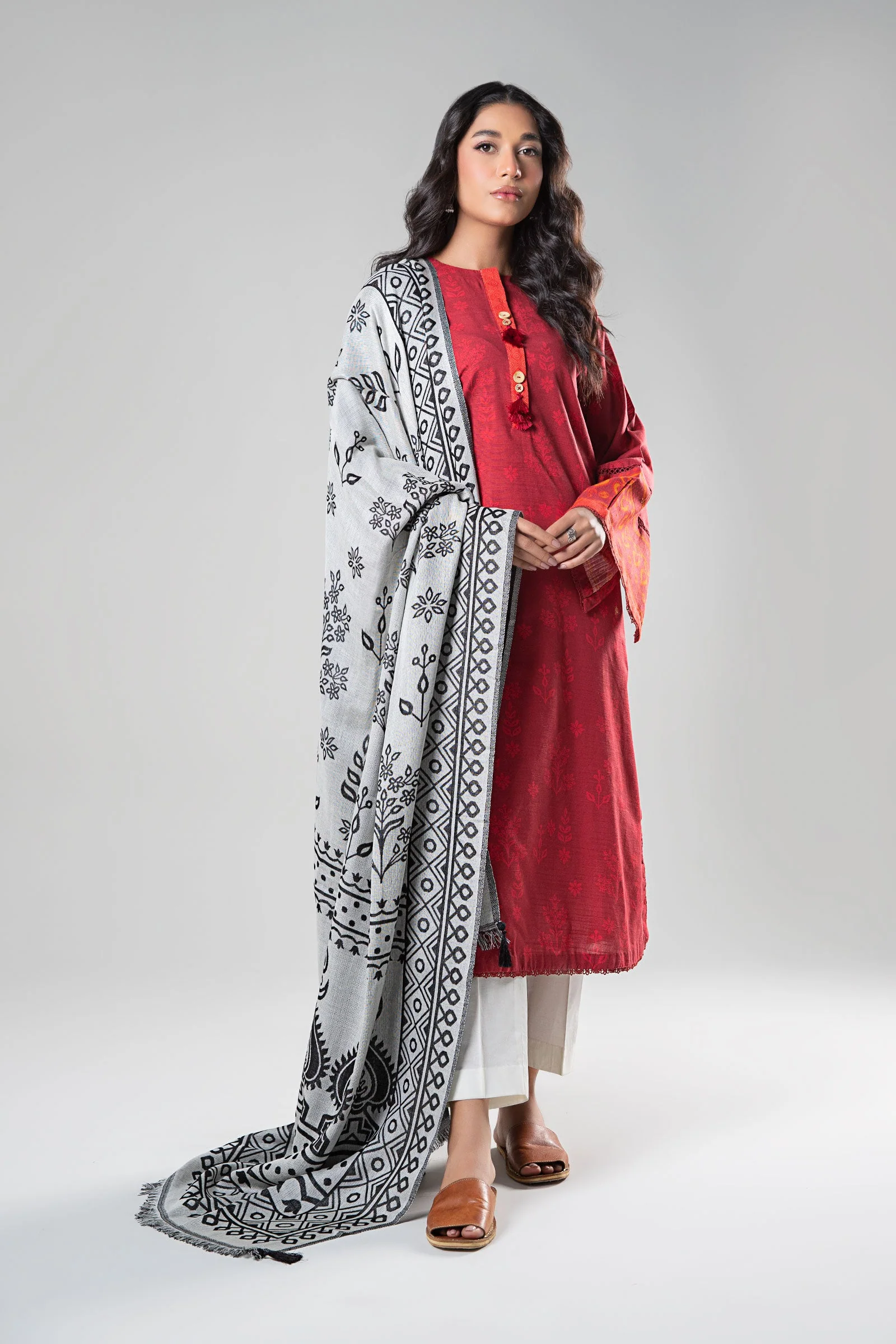 2 Pc Printed Linen Suit - Image 3