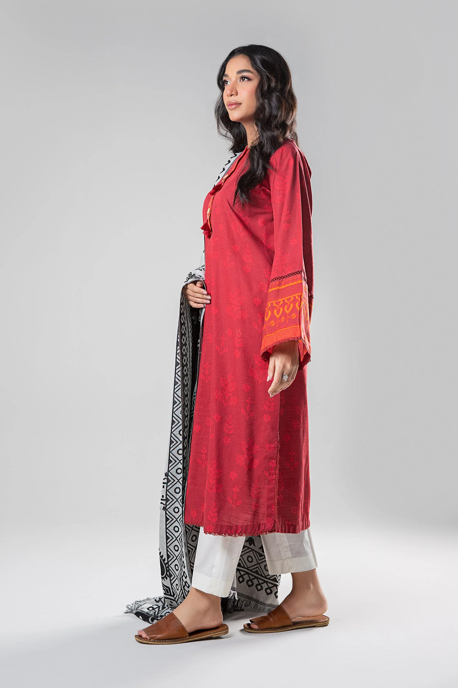 2 Pc Printed Linen Suit - Image 6