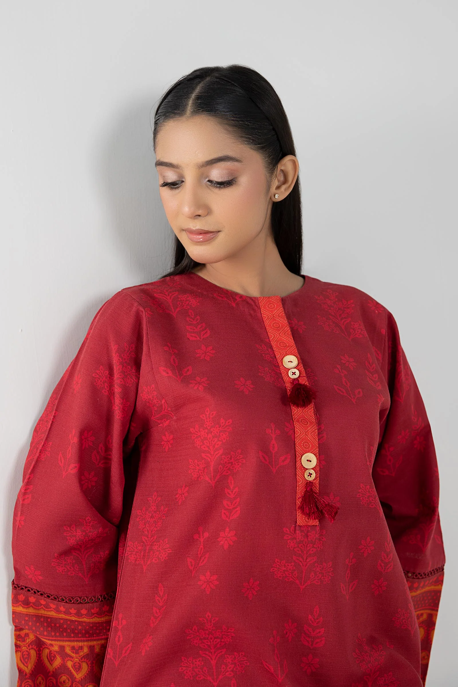 2 Pc Printed Linen Suit - Image 9