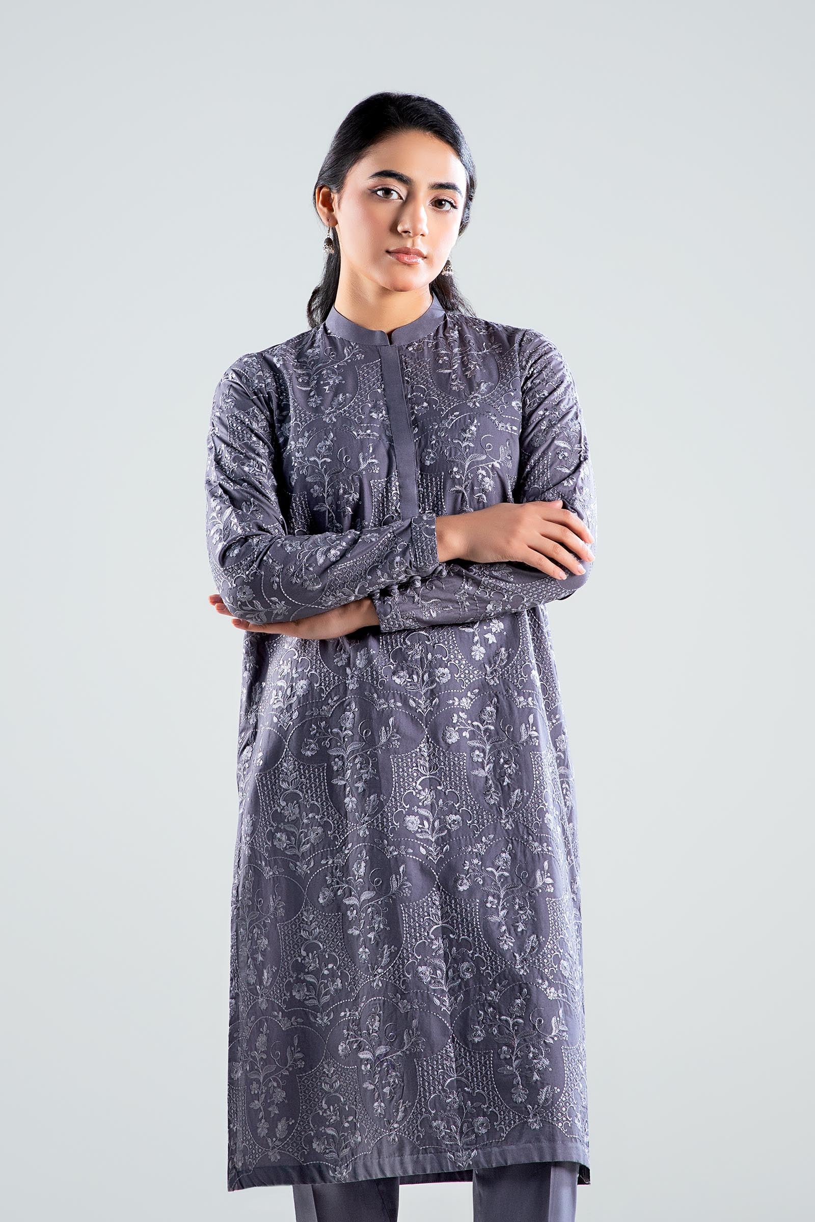 2 Pc Embroidered Cambric Suit - Image 2