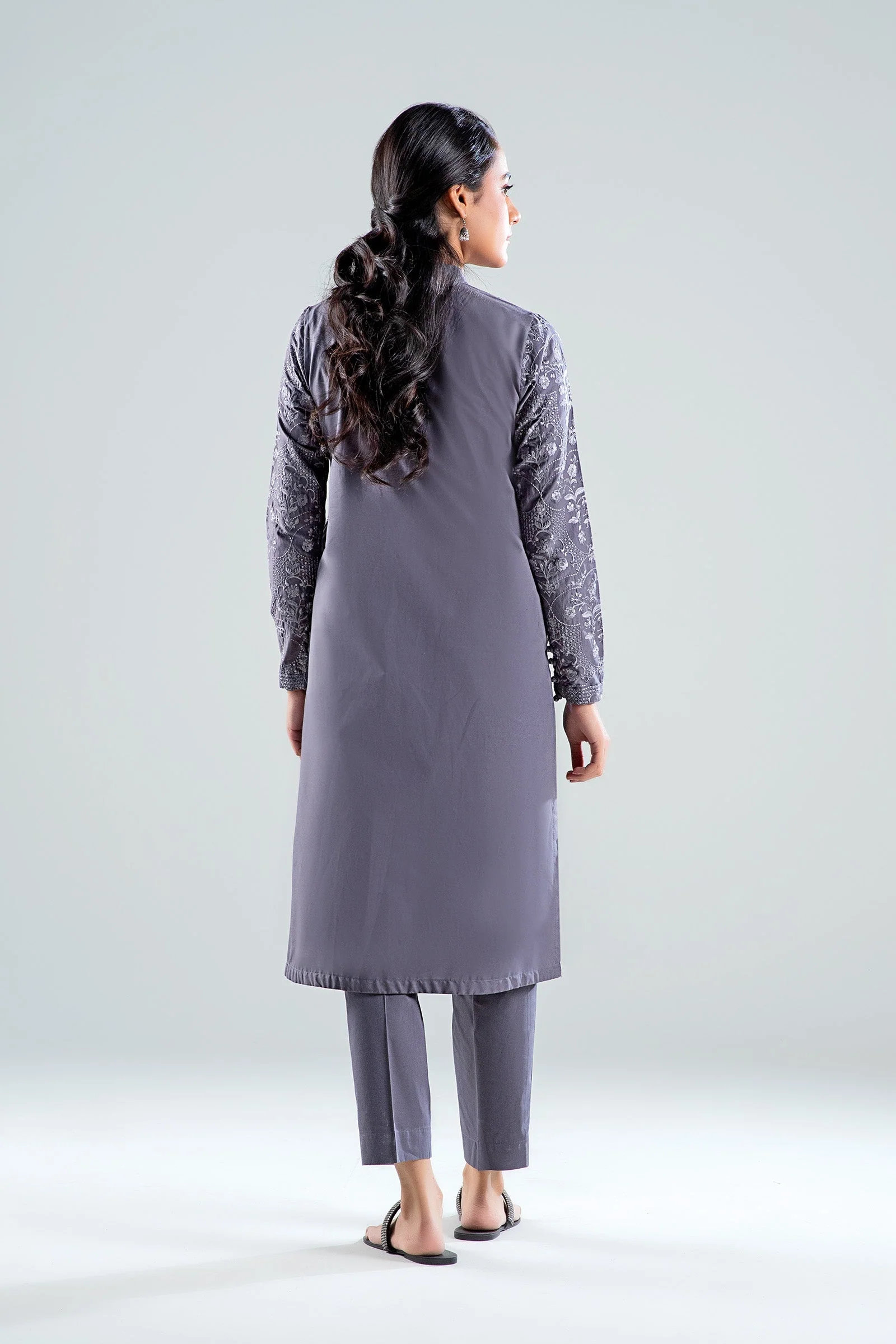 2 Pc Embroidered Cambric Suit - Image 6