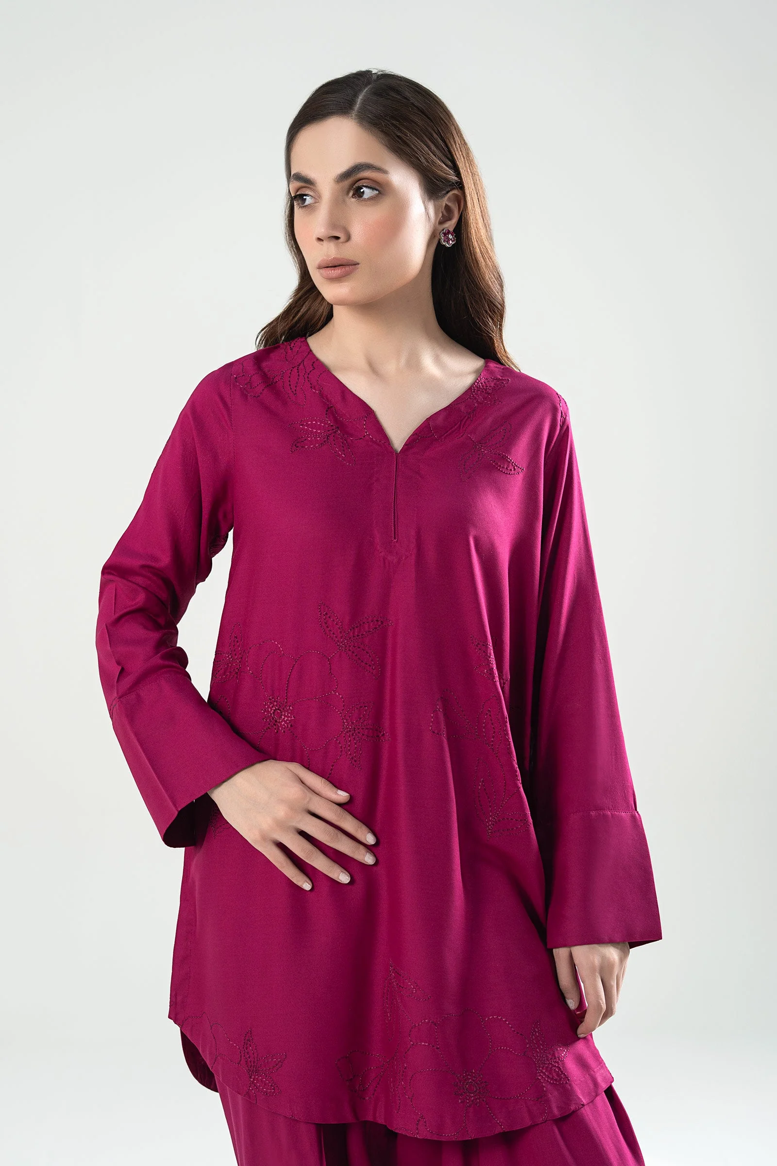 2 Pc Embroidered Linen Suit - Image 3