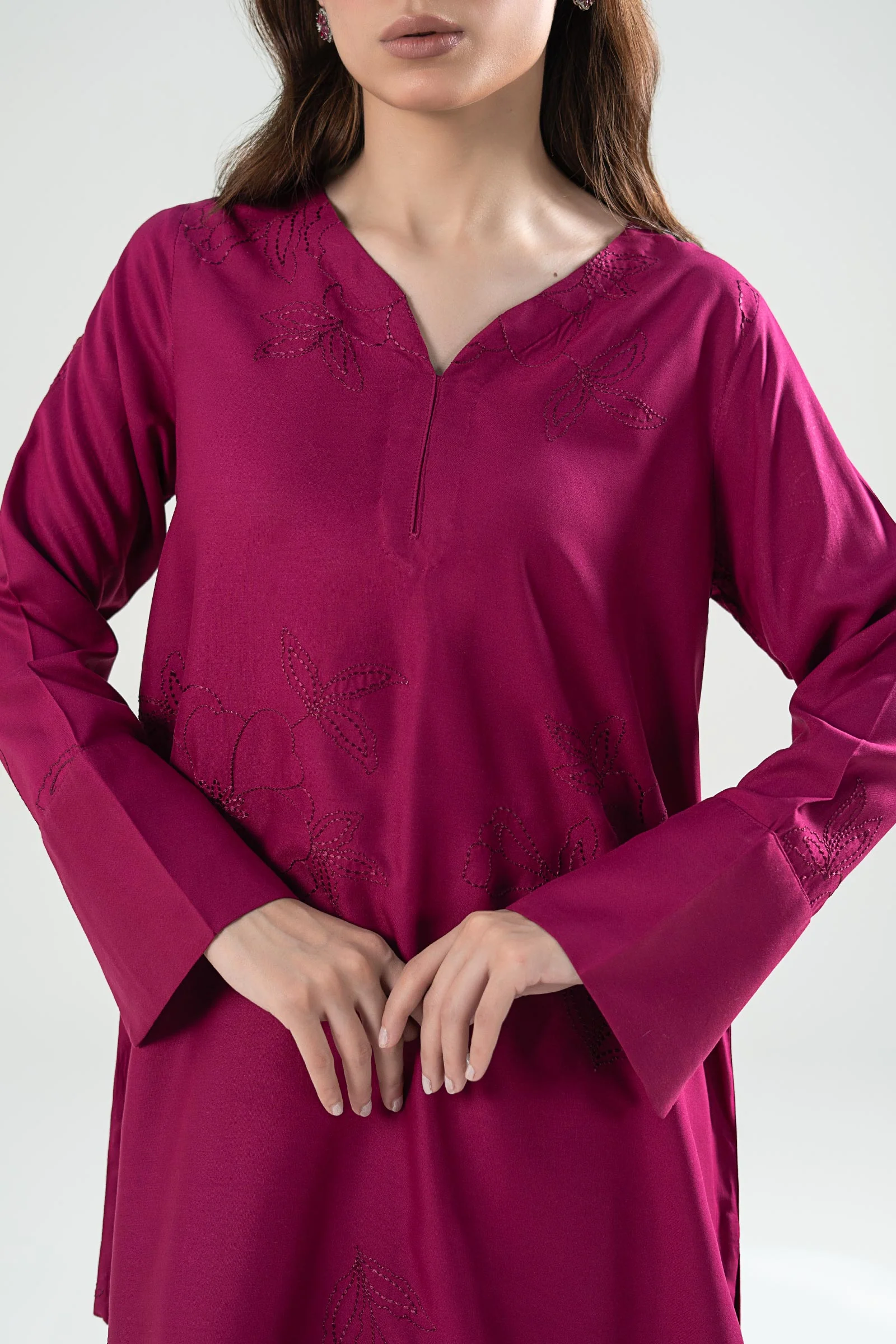2 Pc Embroidered Linen Suit - Image 4