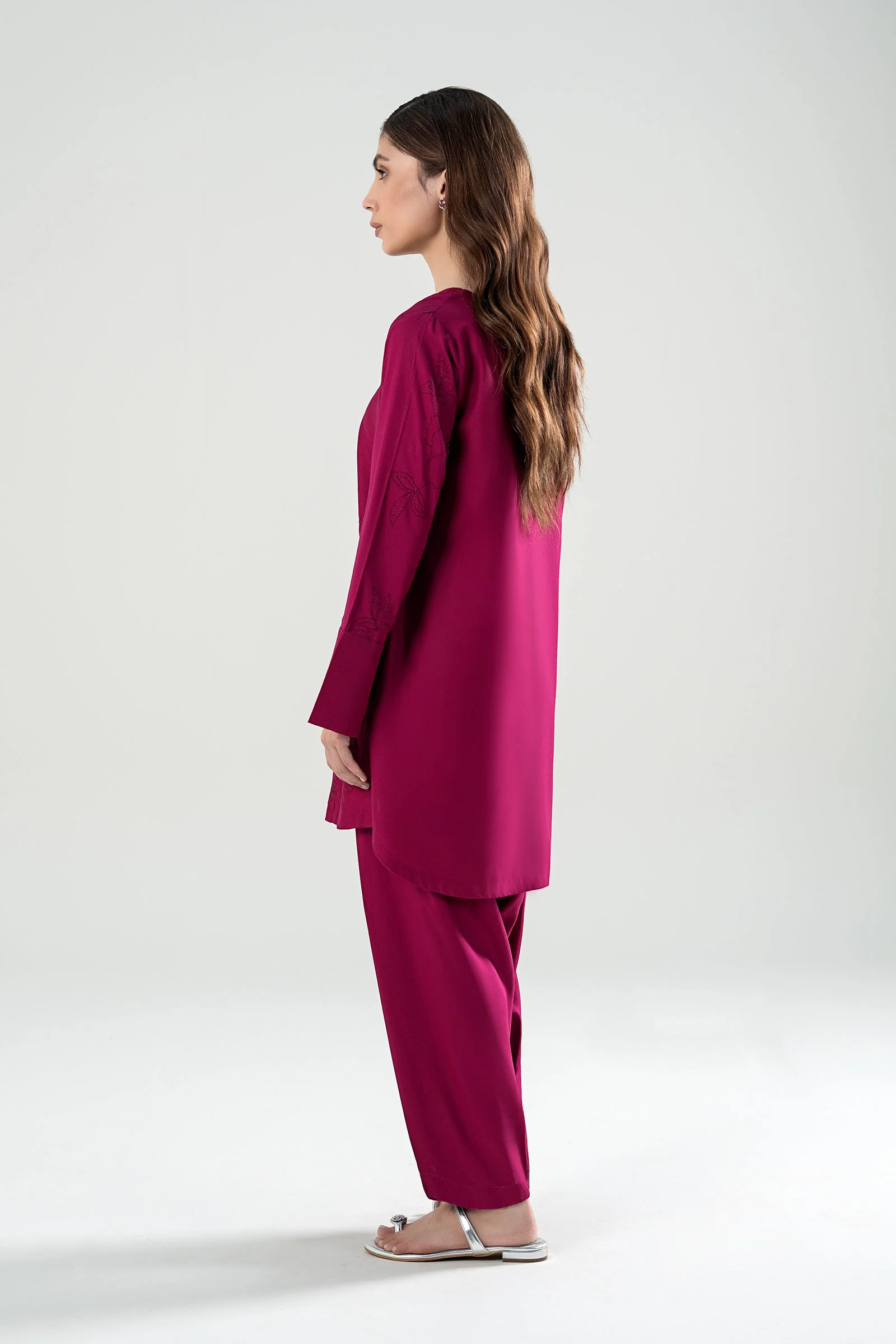 2 Pc Embroidered Linen Suit - Image 6
