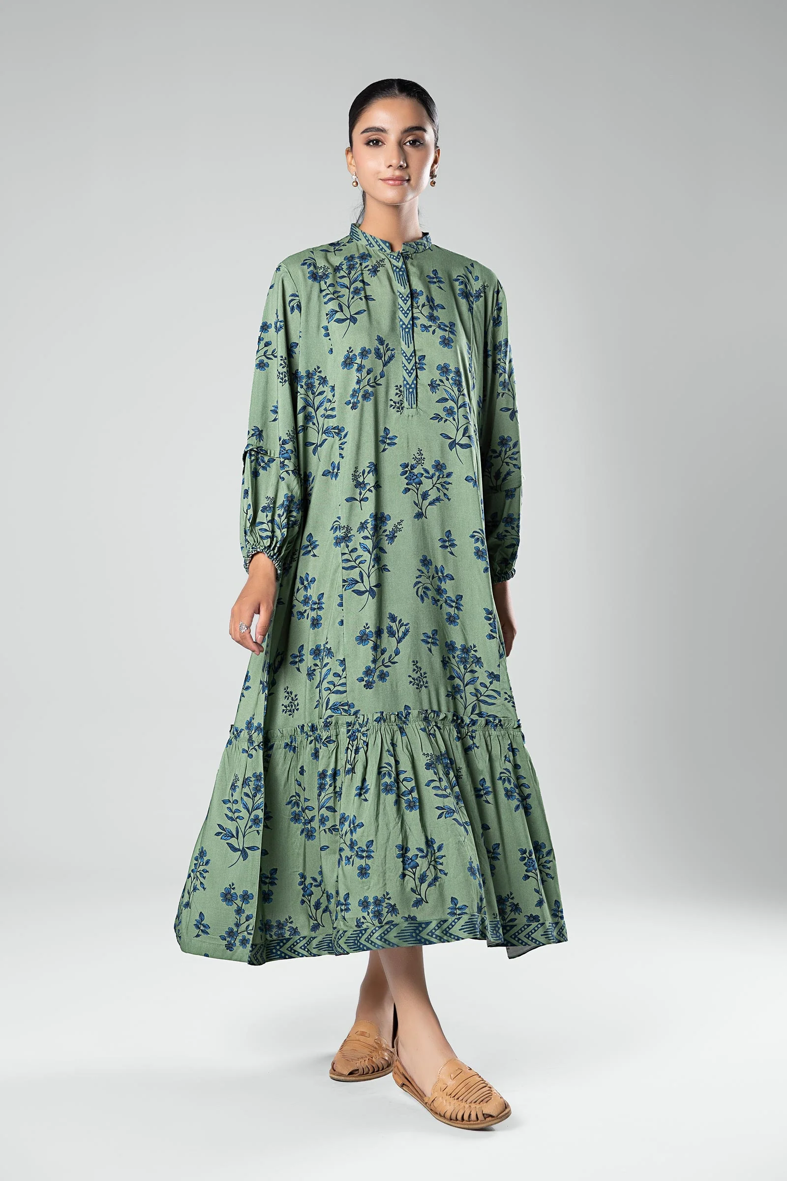Printed Linen Dress - Image 2