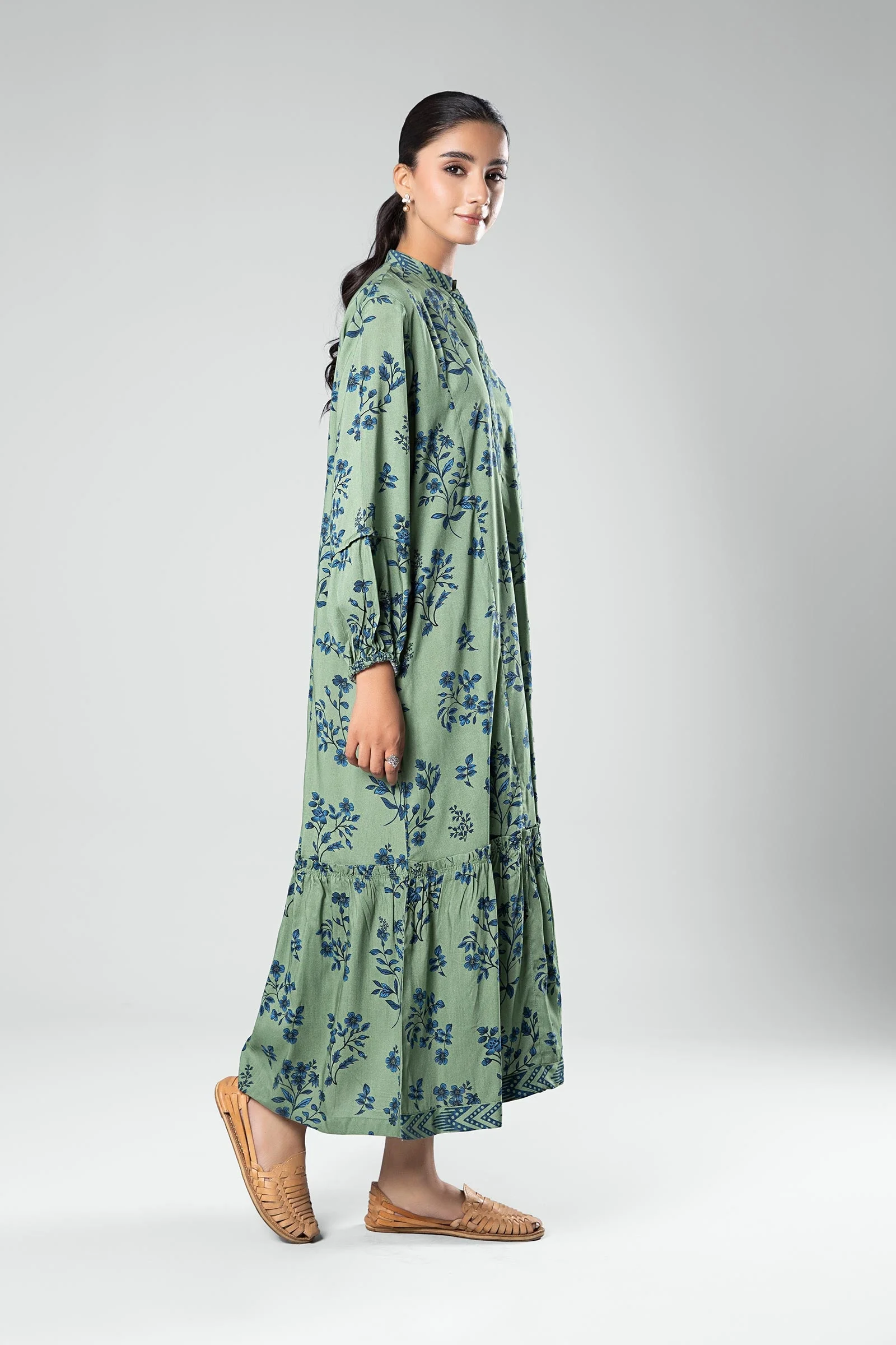 Printed Linen Dress - Image 3