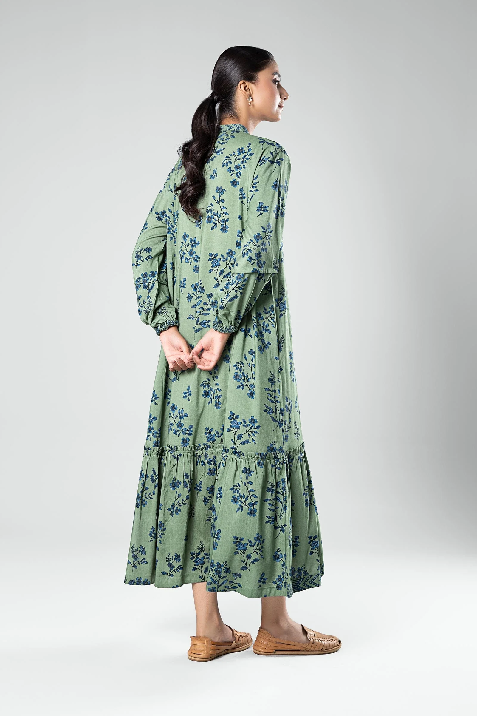Printed Linen Dress - Image 7