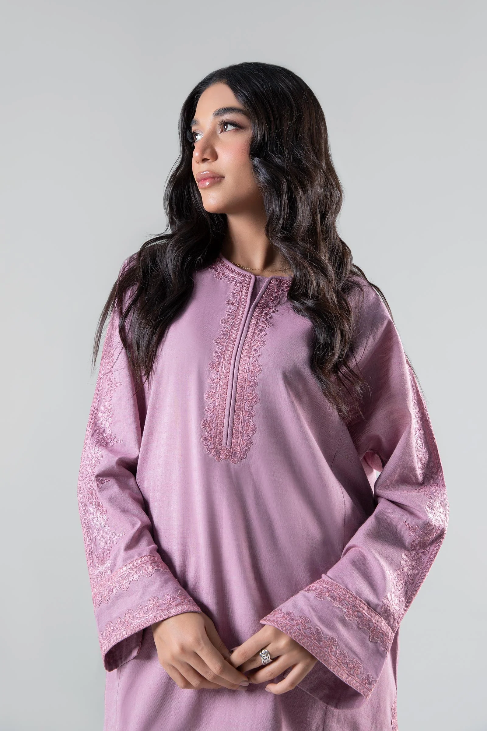 2 Pc Embroidered Yarn Dyed Suit - Image 2
