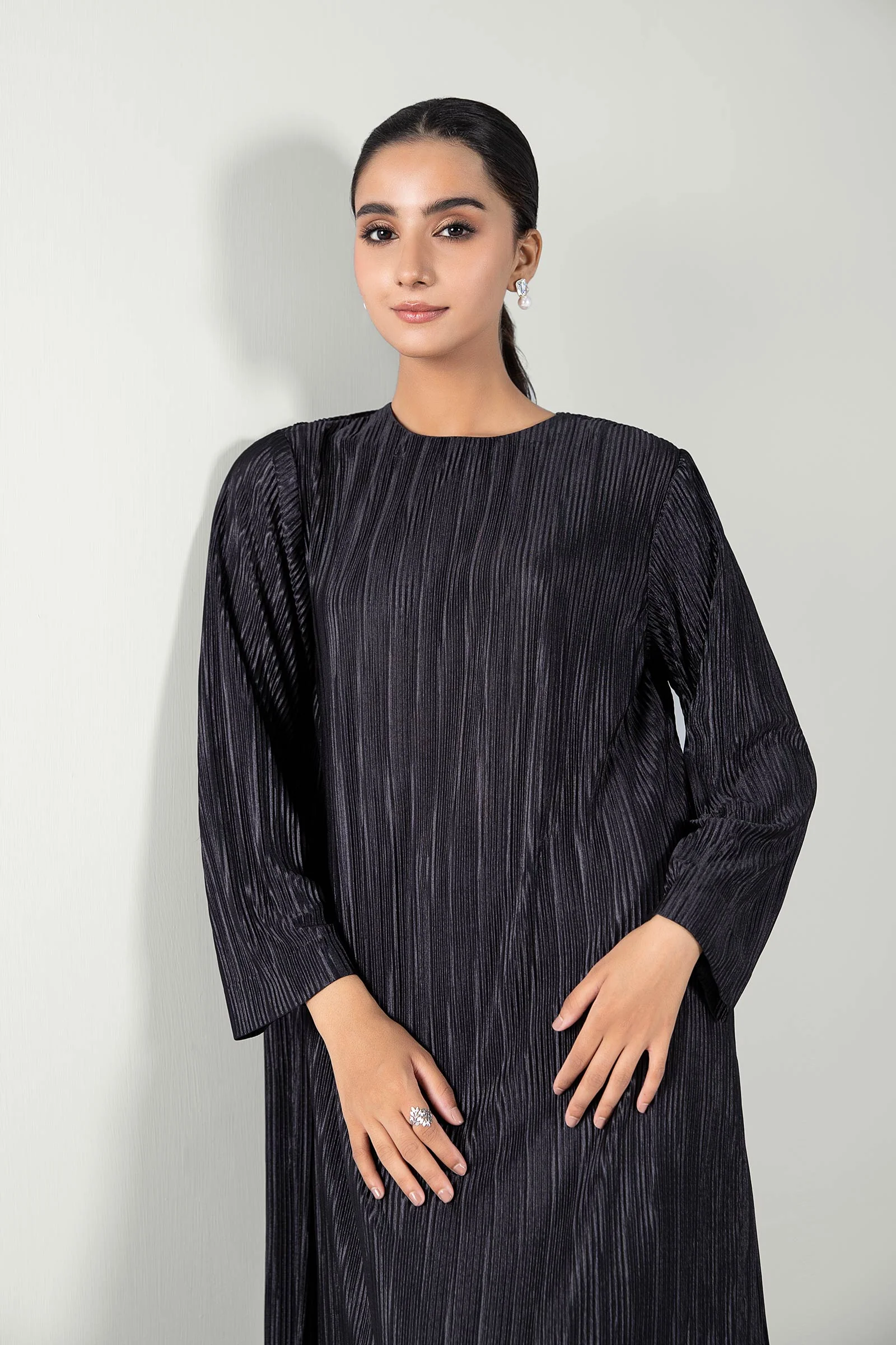 2 Pc Solid Satin Silk Suit - Image 3