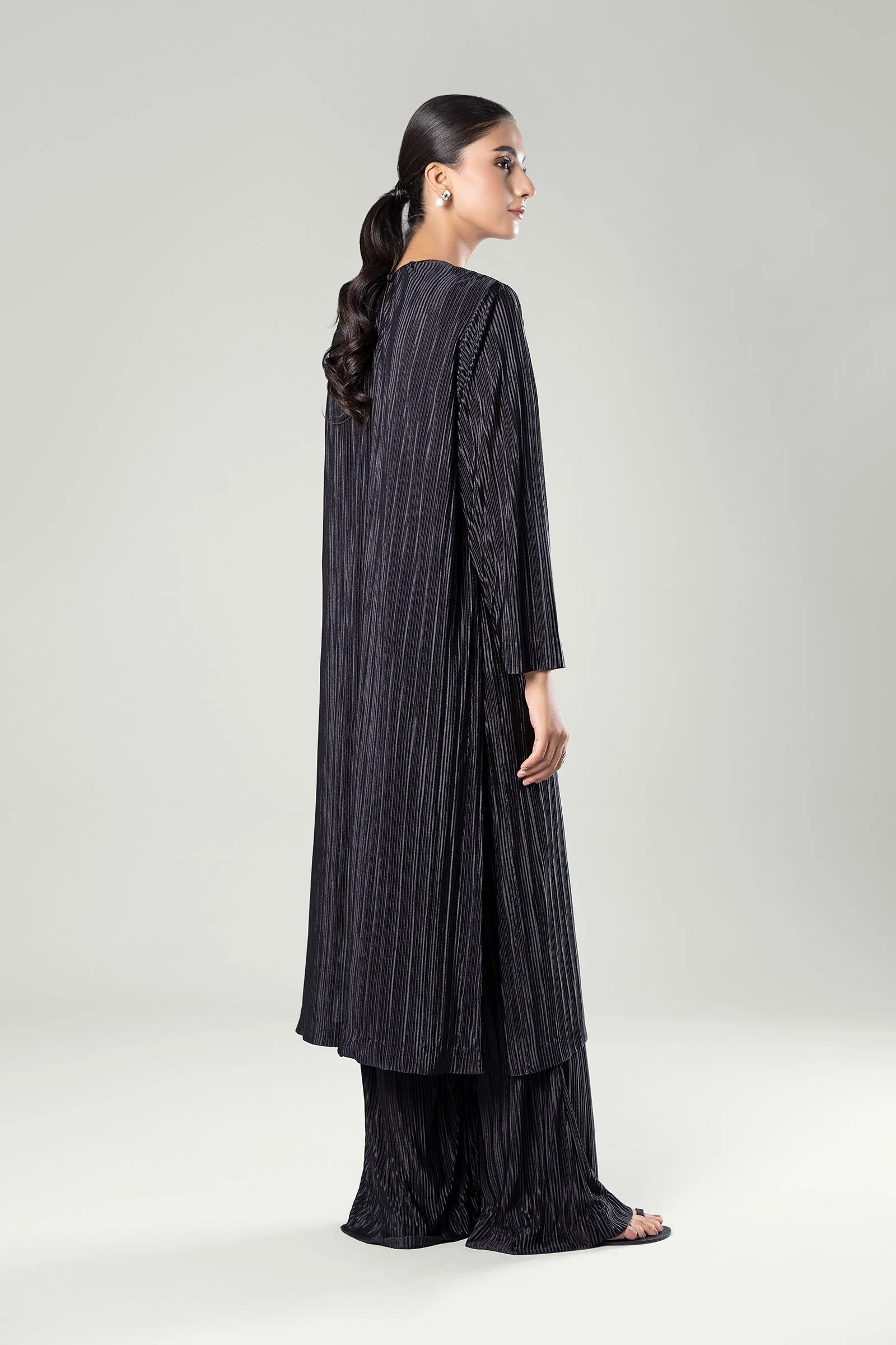2 Pc Solid Satin Silk Suit - Image 5