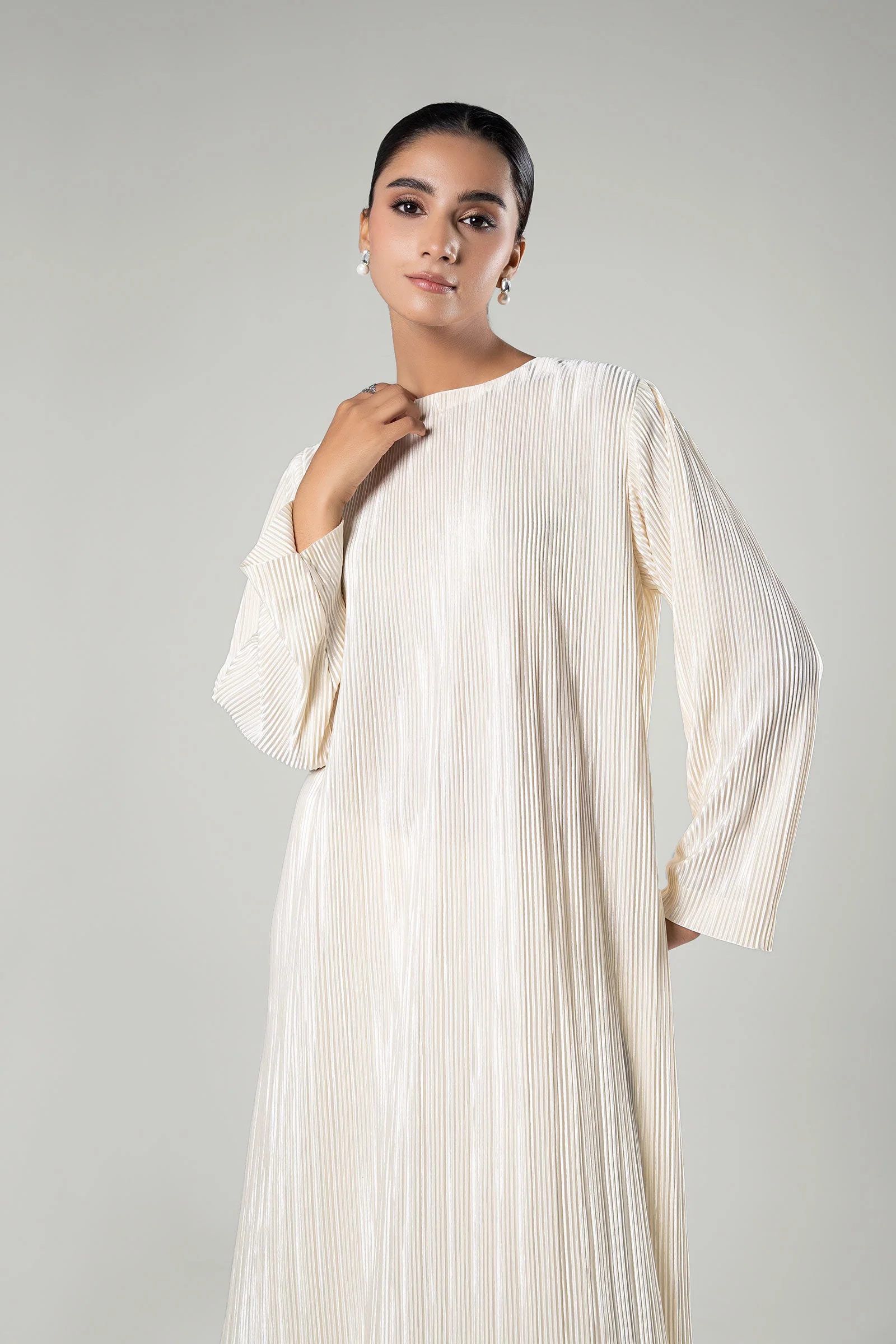 2 Pc Solid Satin Silk Suit - Image 2