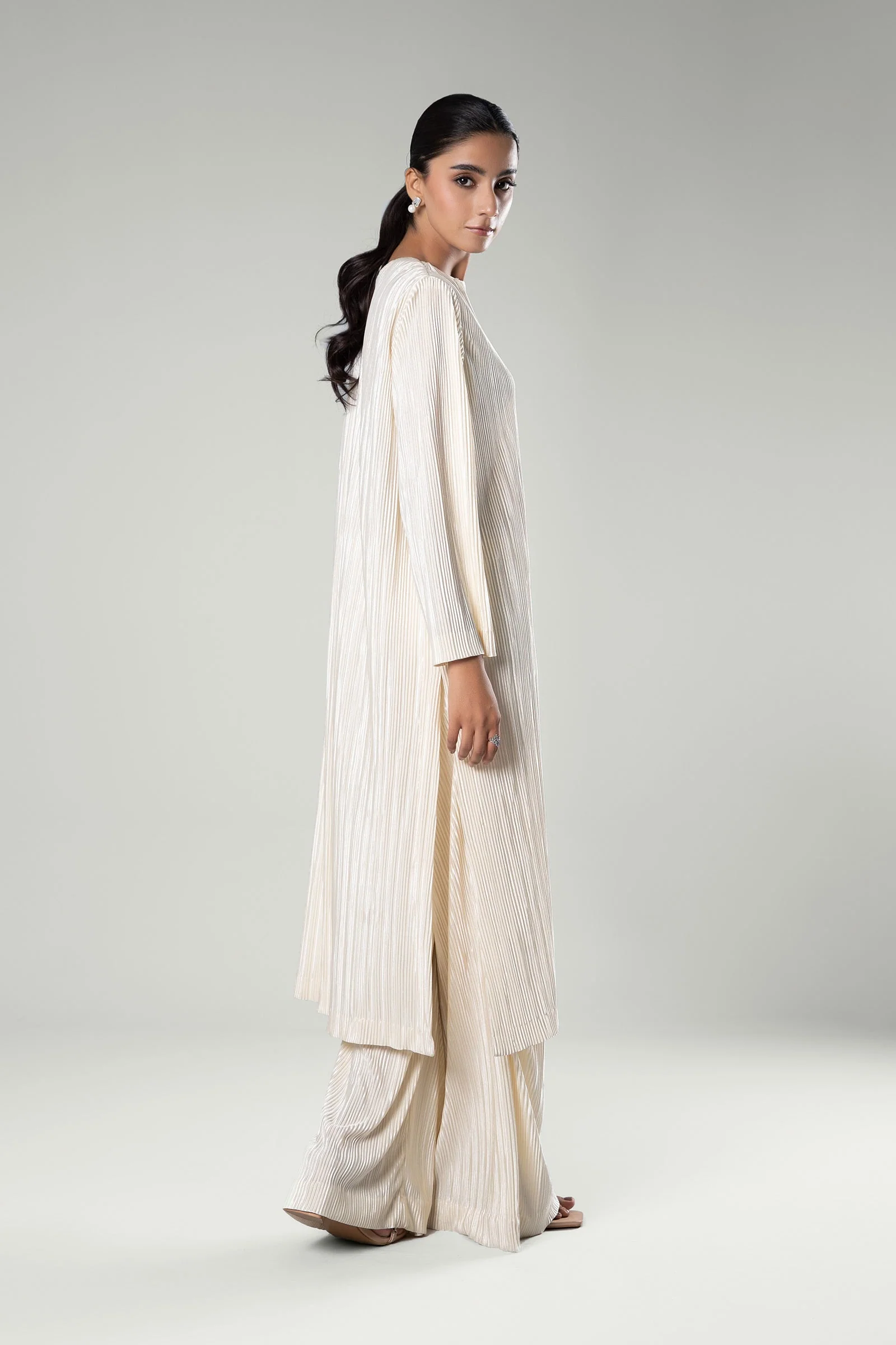 2 Pc Solid Satin Silk Suit - Image 5