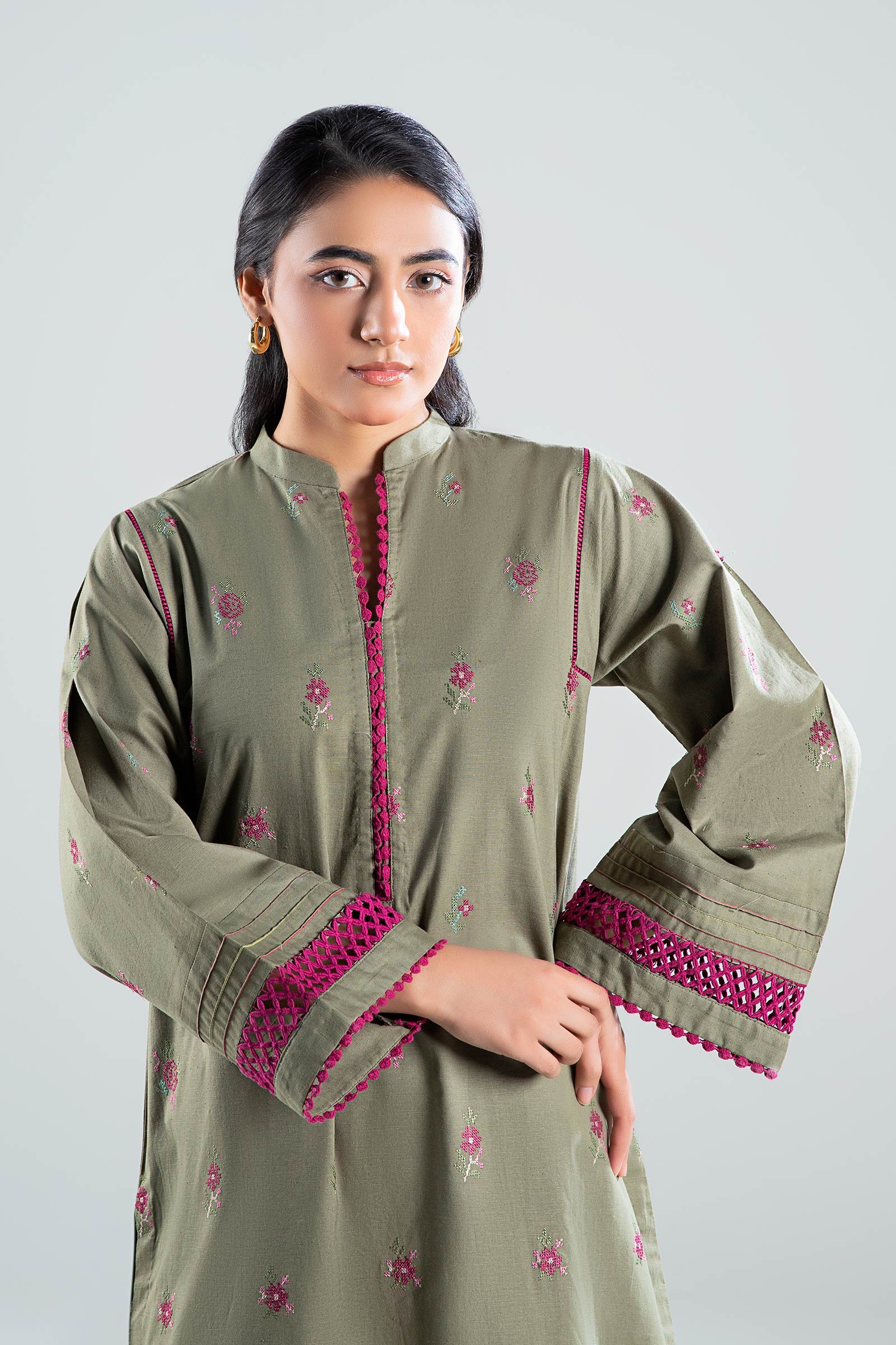 Embroidered Textured Shirt - Image 2
