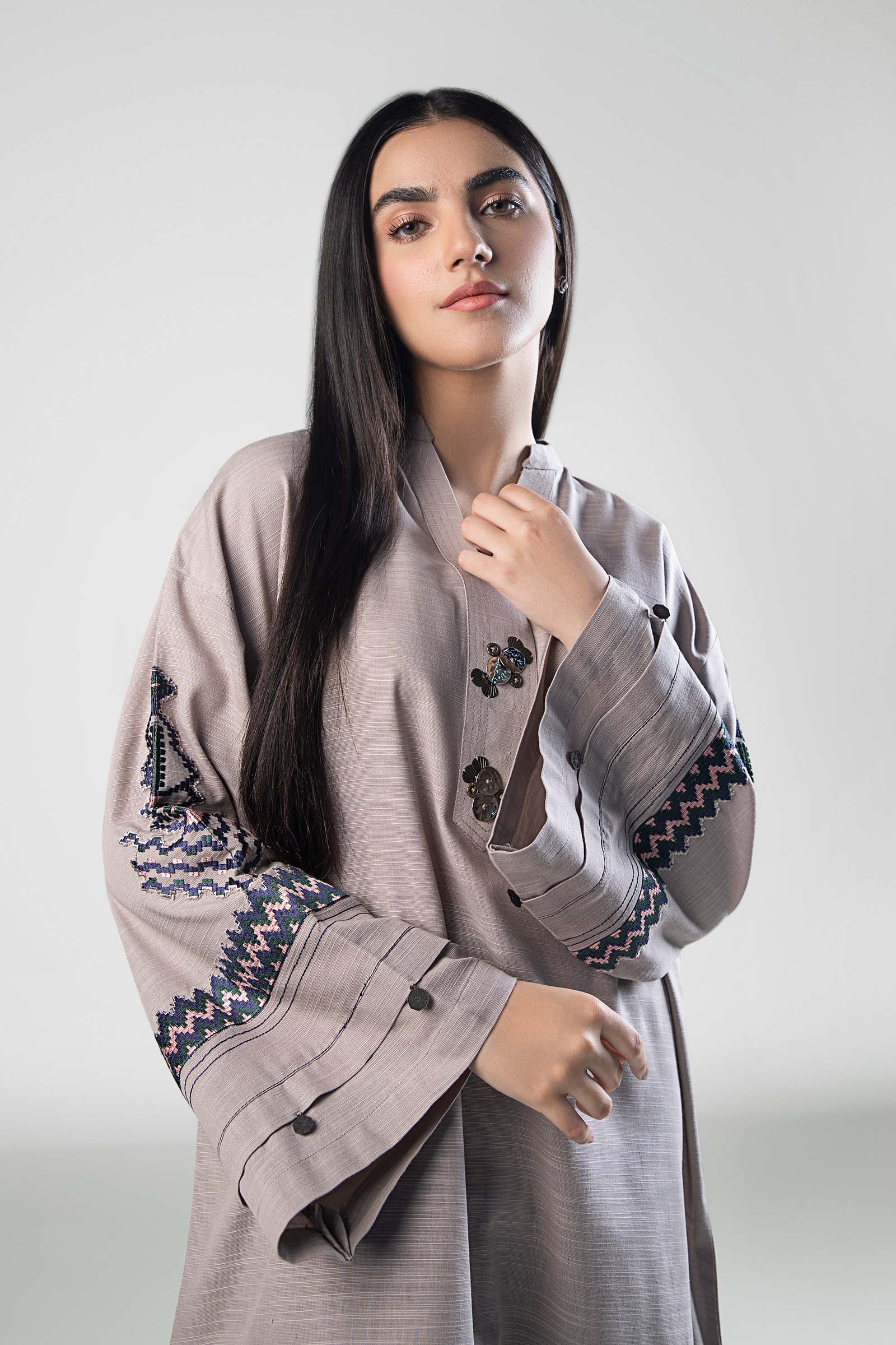 Embroidered Khaddar Shirt