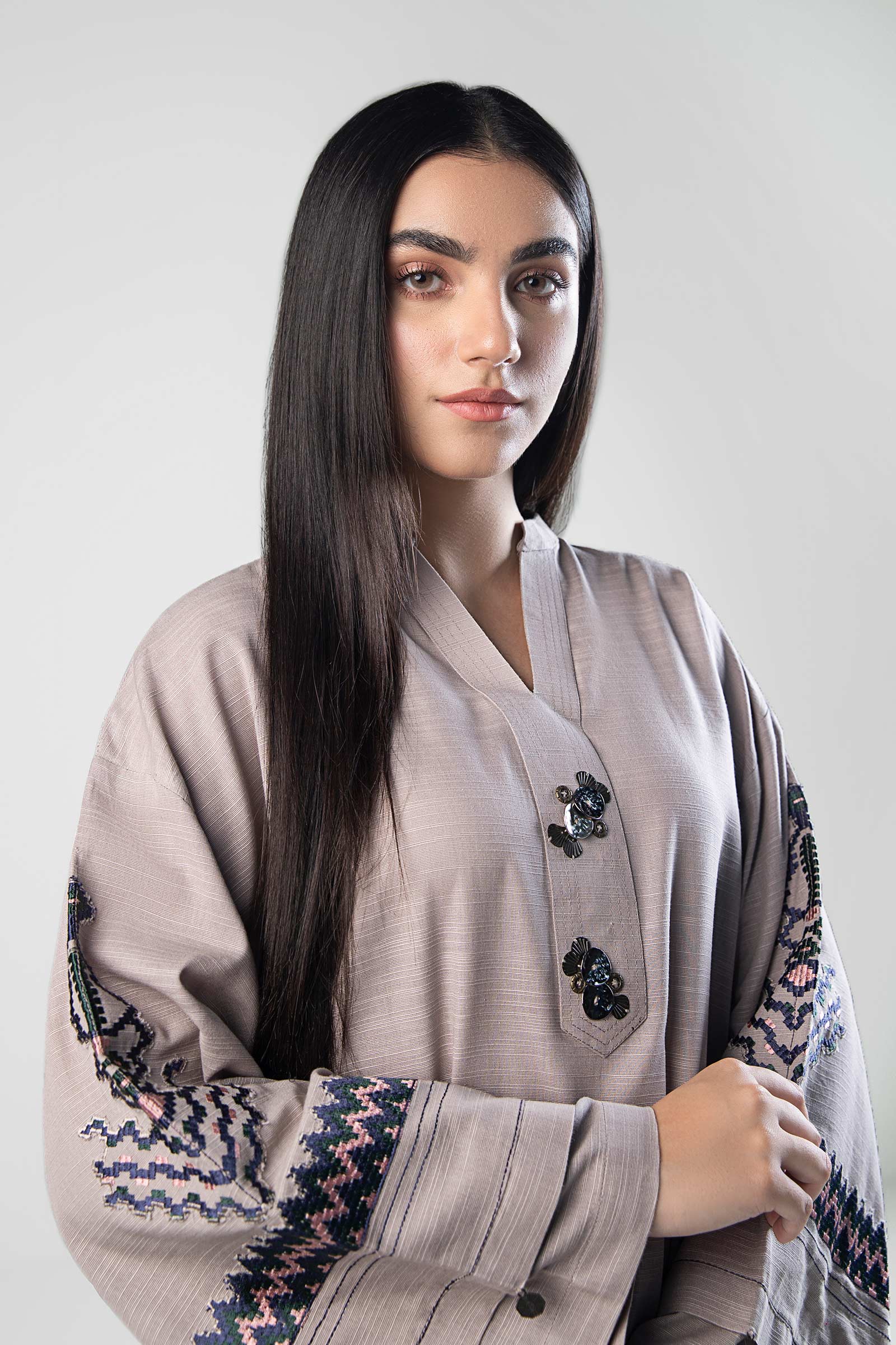 Embroidered Khaddar Shirt - Image 8