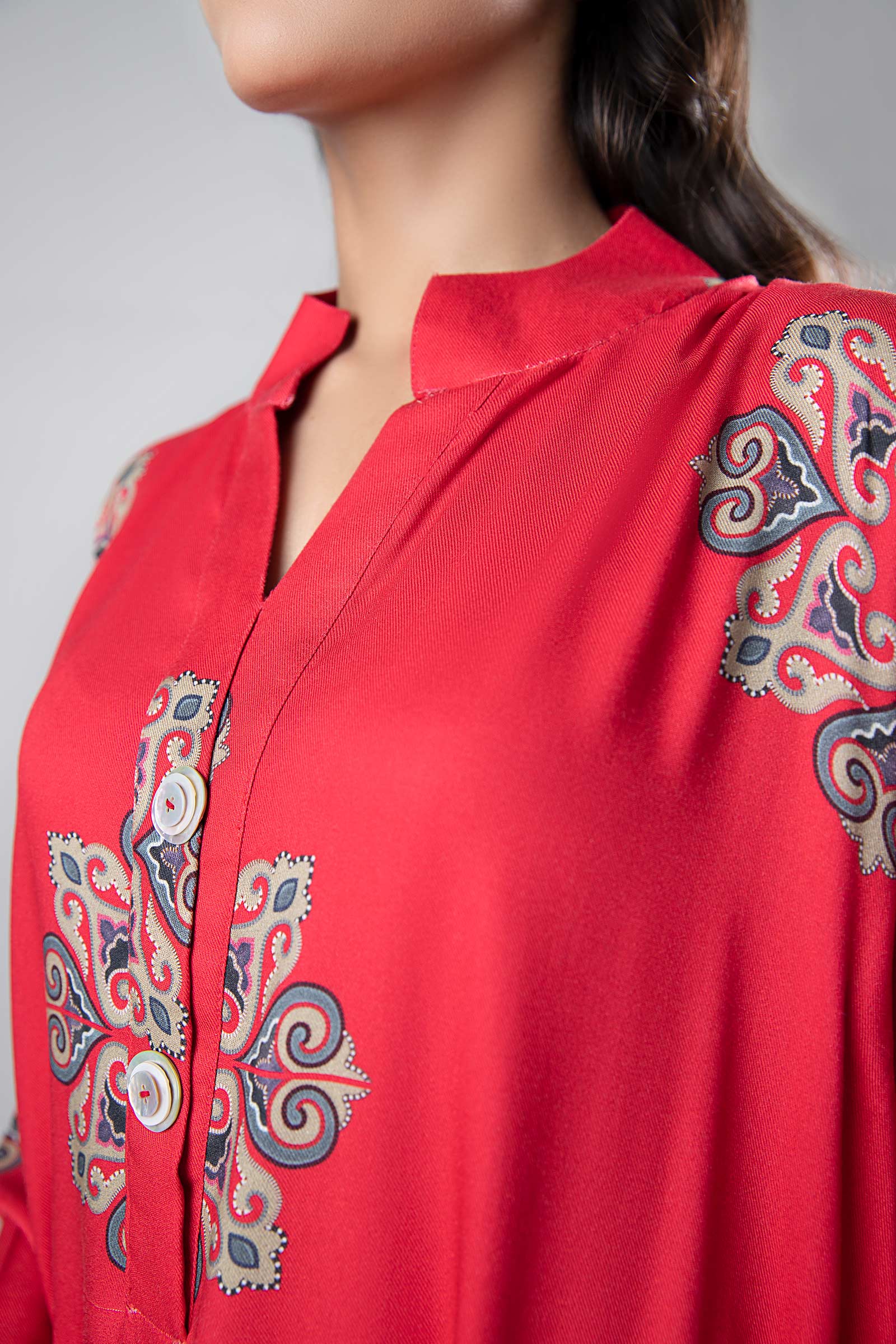 Printed Herringbone Shirt - Image 3
