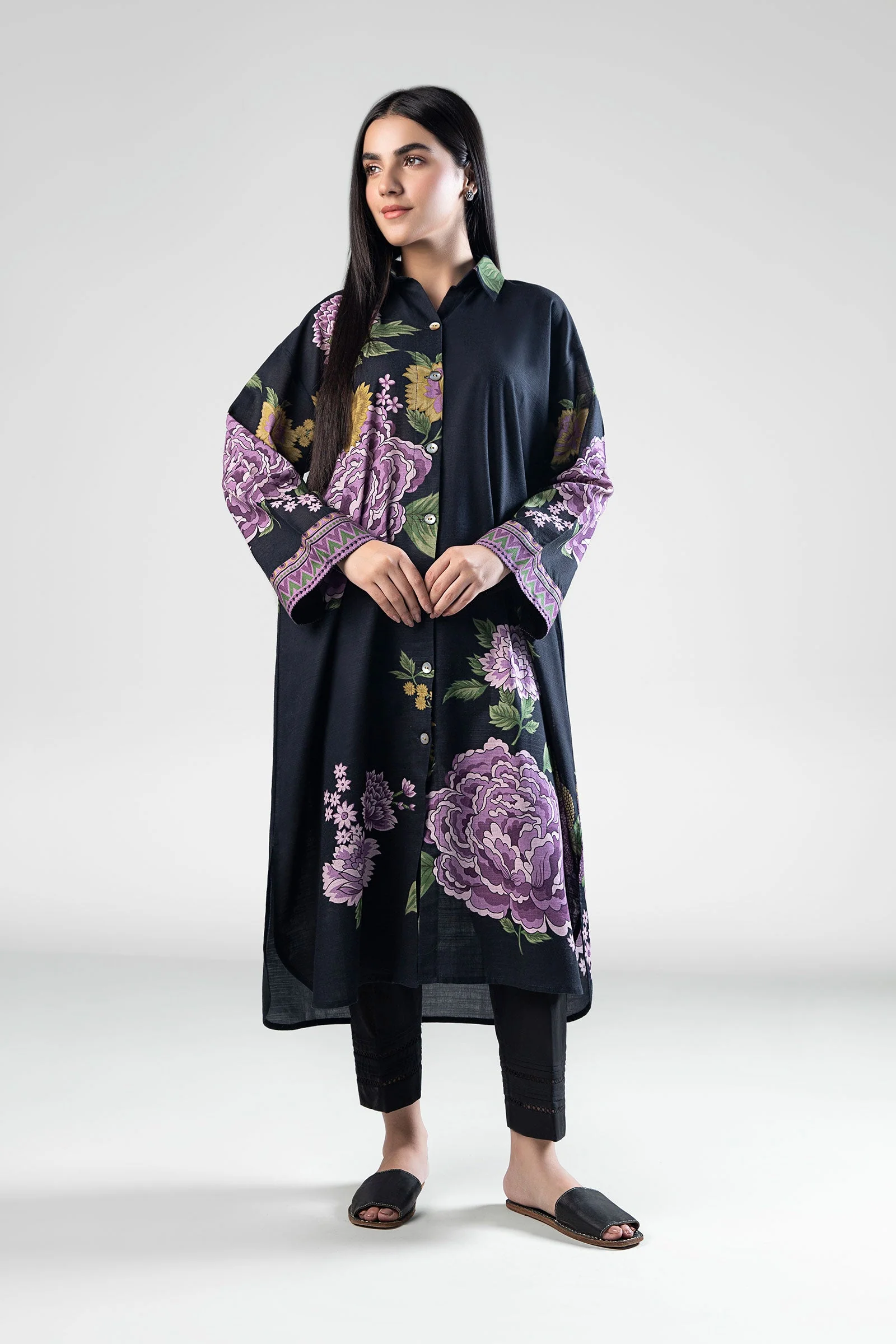 Printed Khaddar Shirt - Image 2