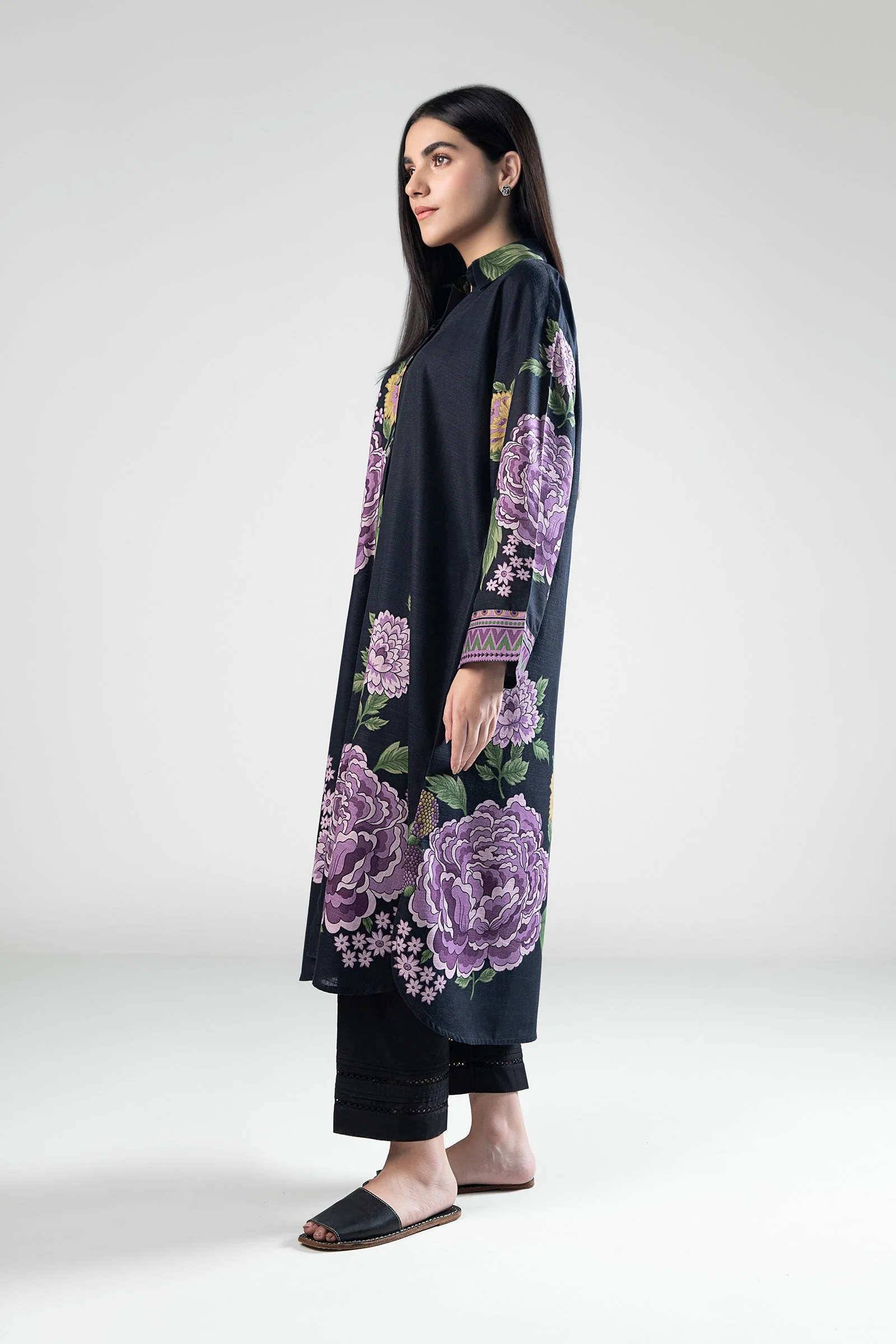 Printed Khaddar Shirt - Image 3