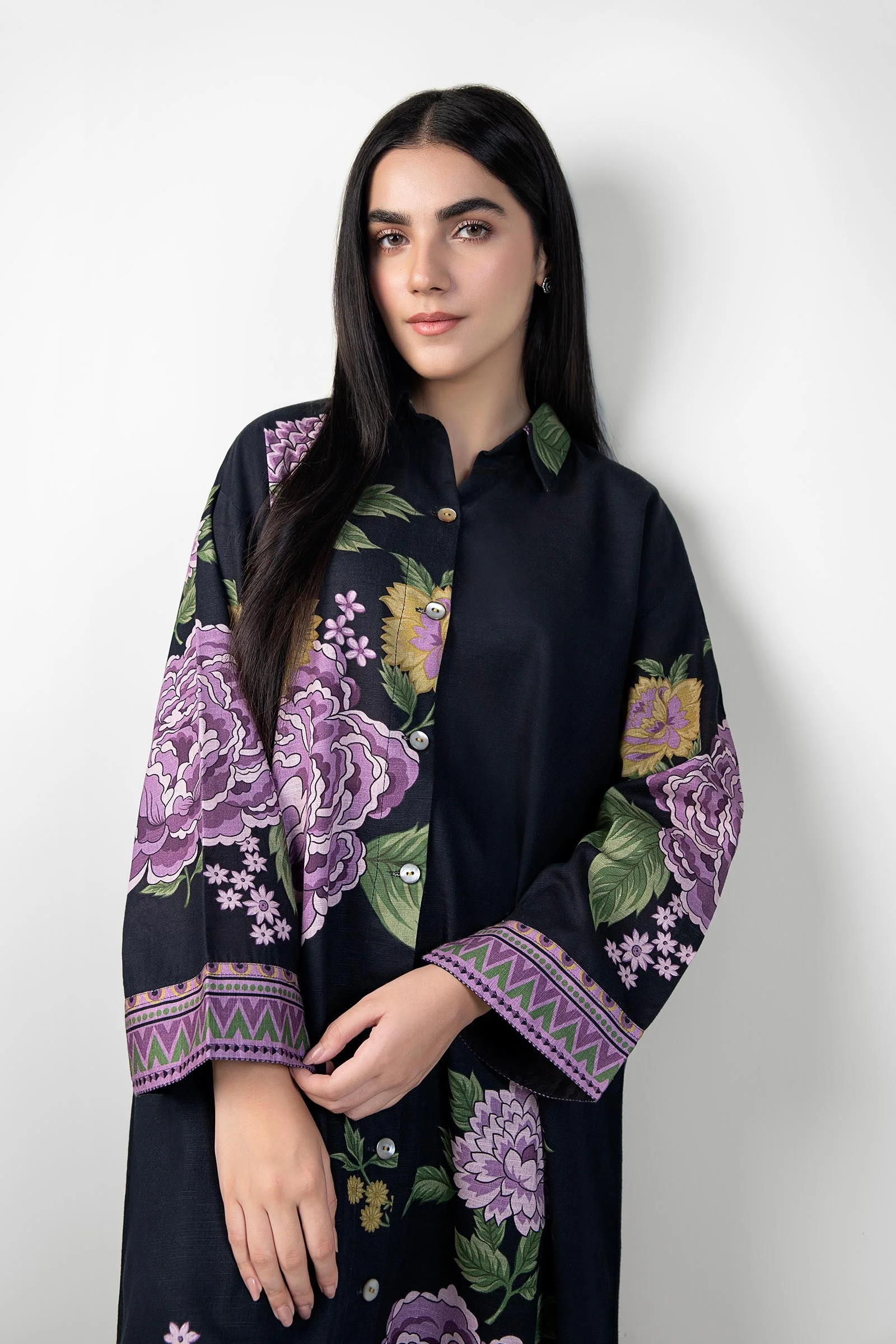 Printed Khaddar Shirt - Image 8