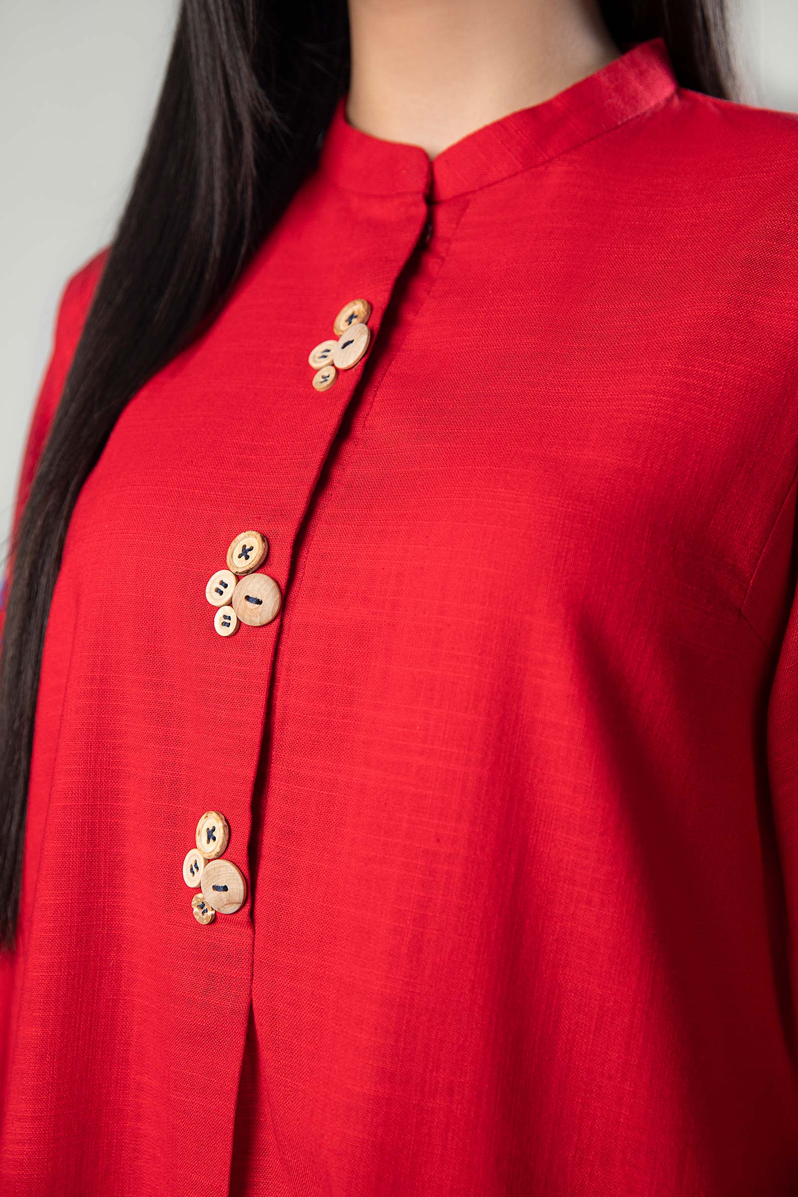 2 Pc Embroidered Crosshatch Slub Suit - Image 5