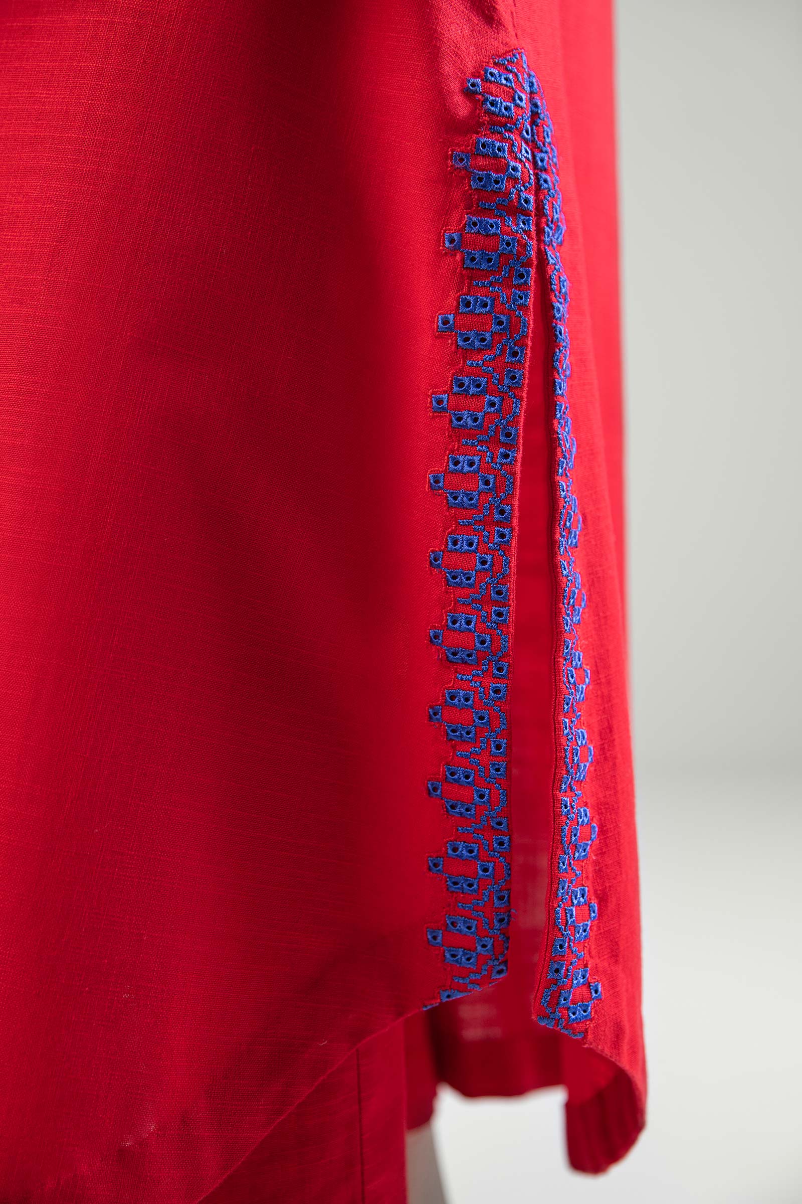 2 Pc Embroidered Crosshatch Slub Suit - Image 7