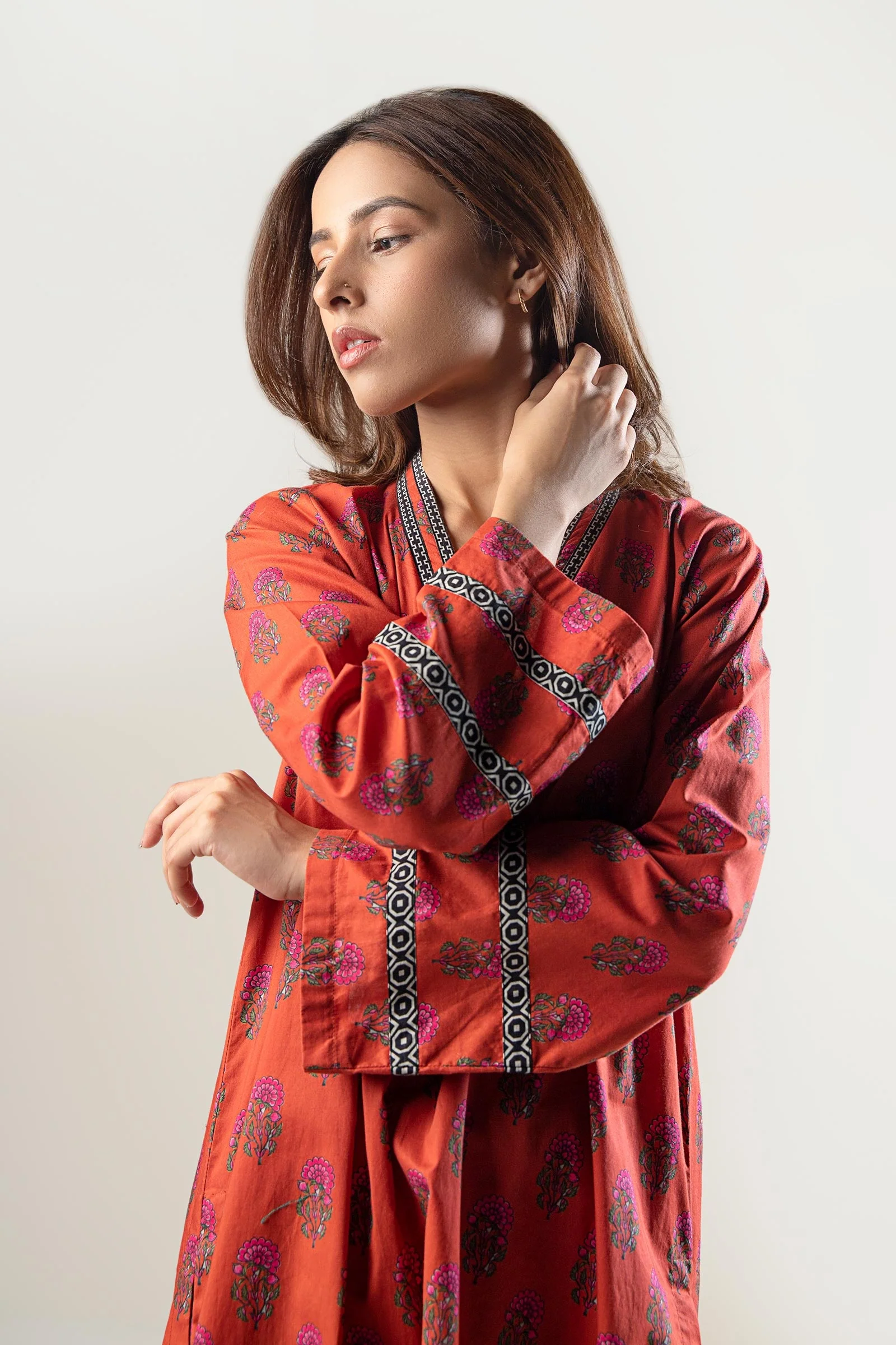 2 Pc Printed Cambric Suit - Image 4