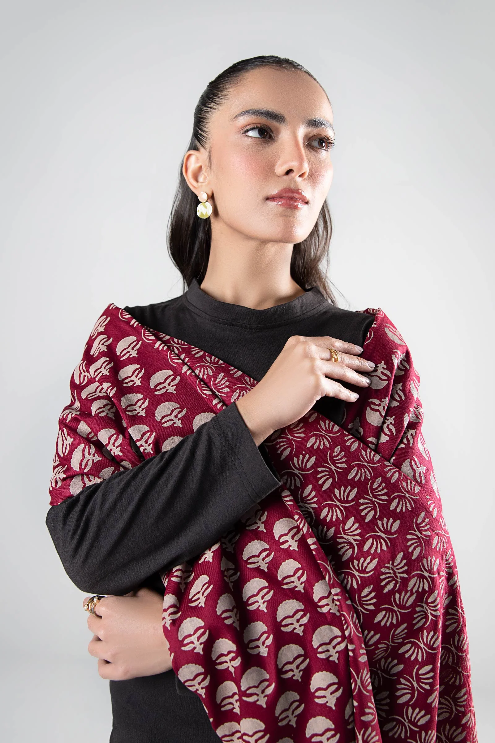 Printed Herringbone Shawl