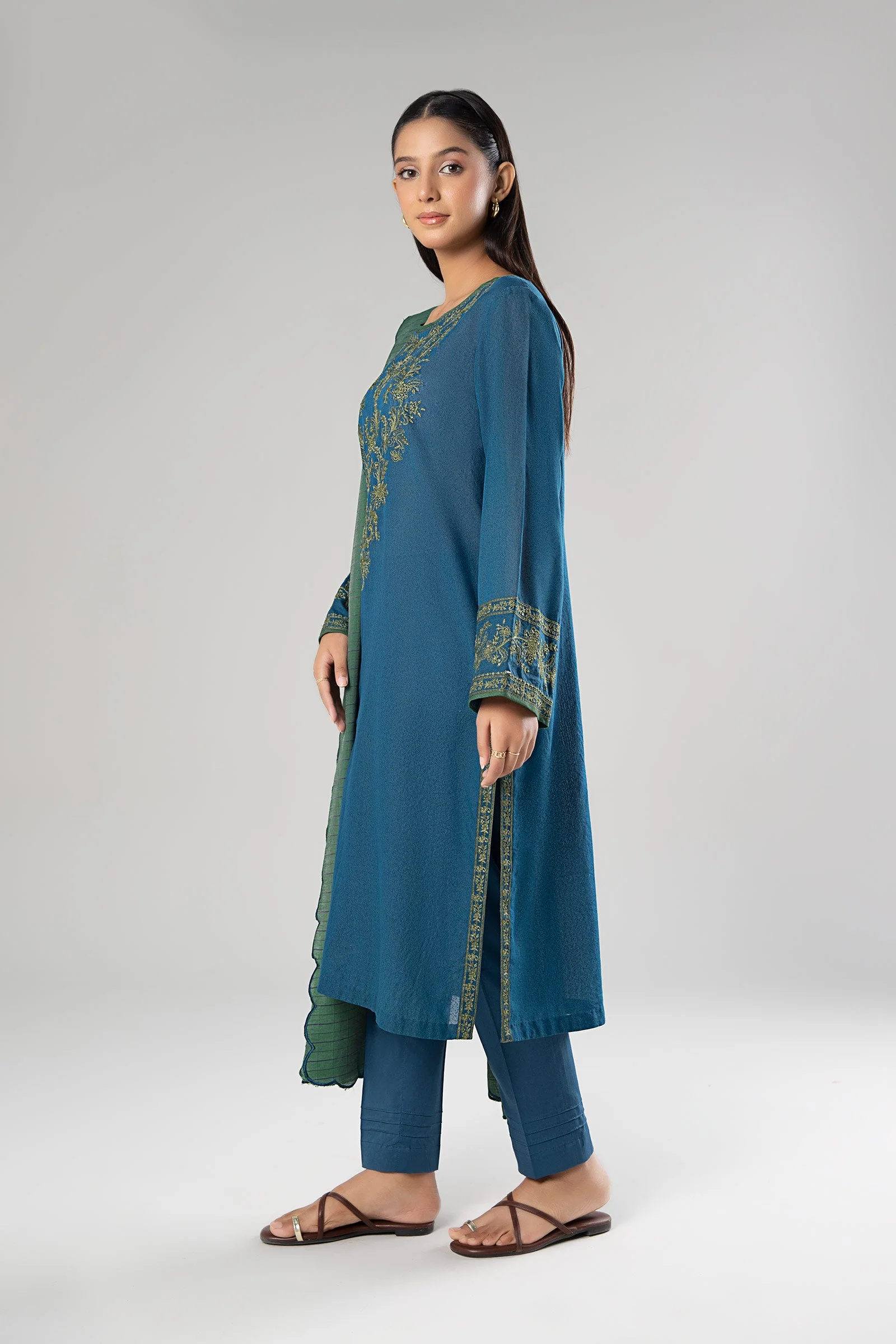 3 Pc Embroidered Neps Suit - Image 4