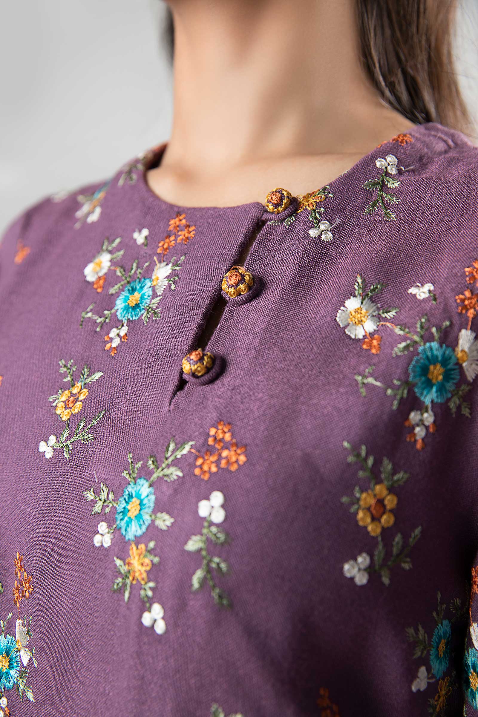 3 Pc Embroidered Wool Suit - Image 3