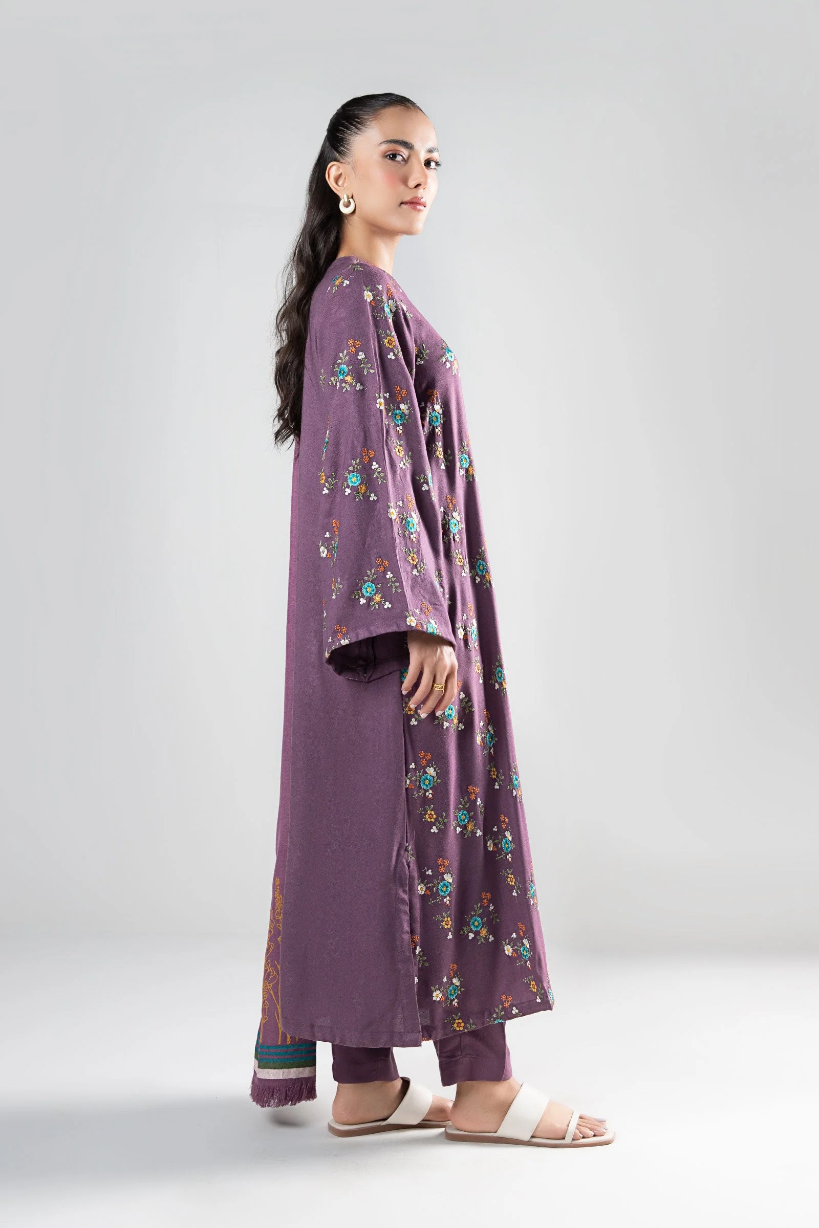 3 Pc Embroidered Wool Suit - Image 4