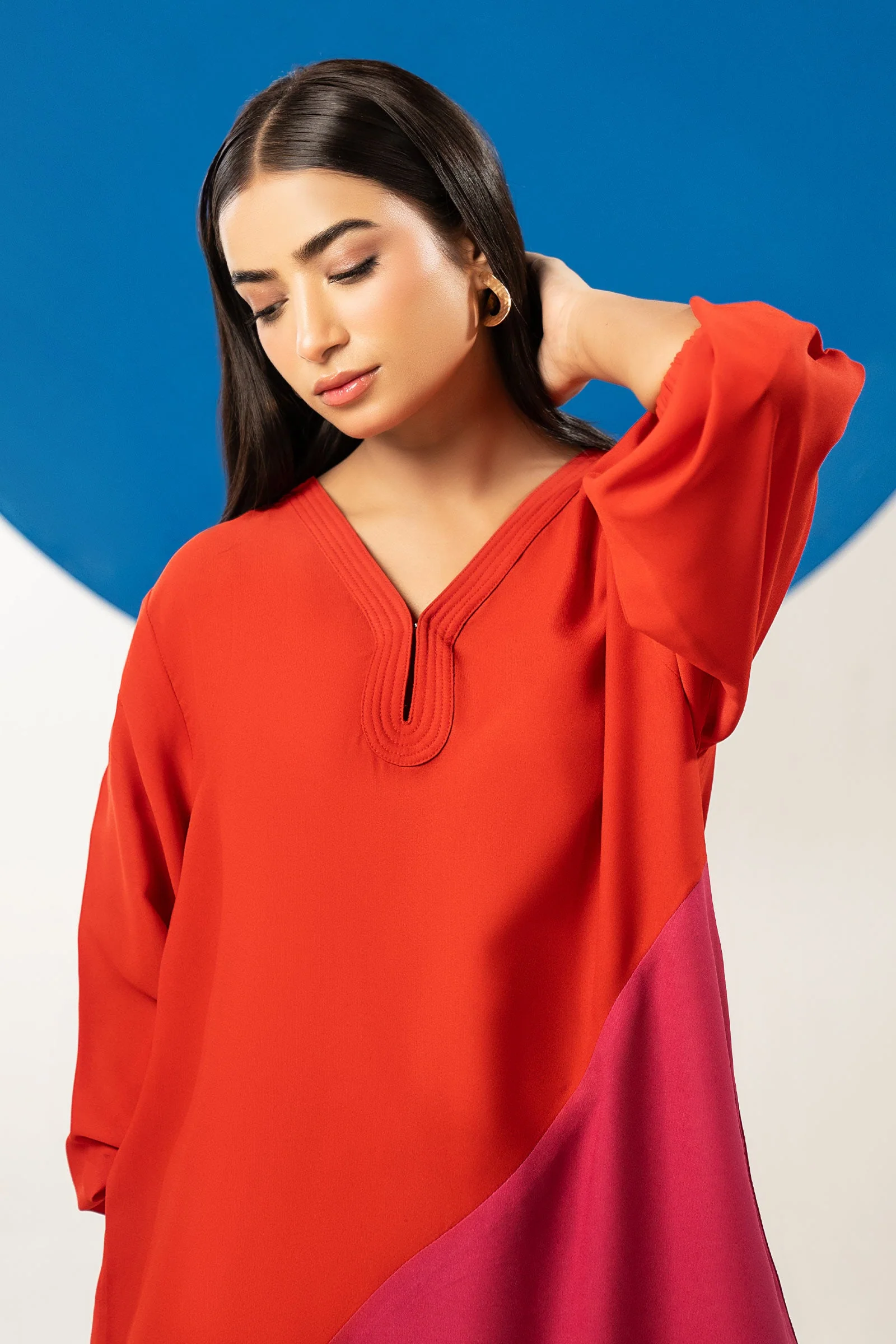 2 Pc Dyed Georgette Suit - Image 2