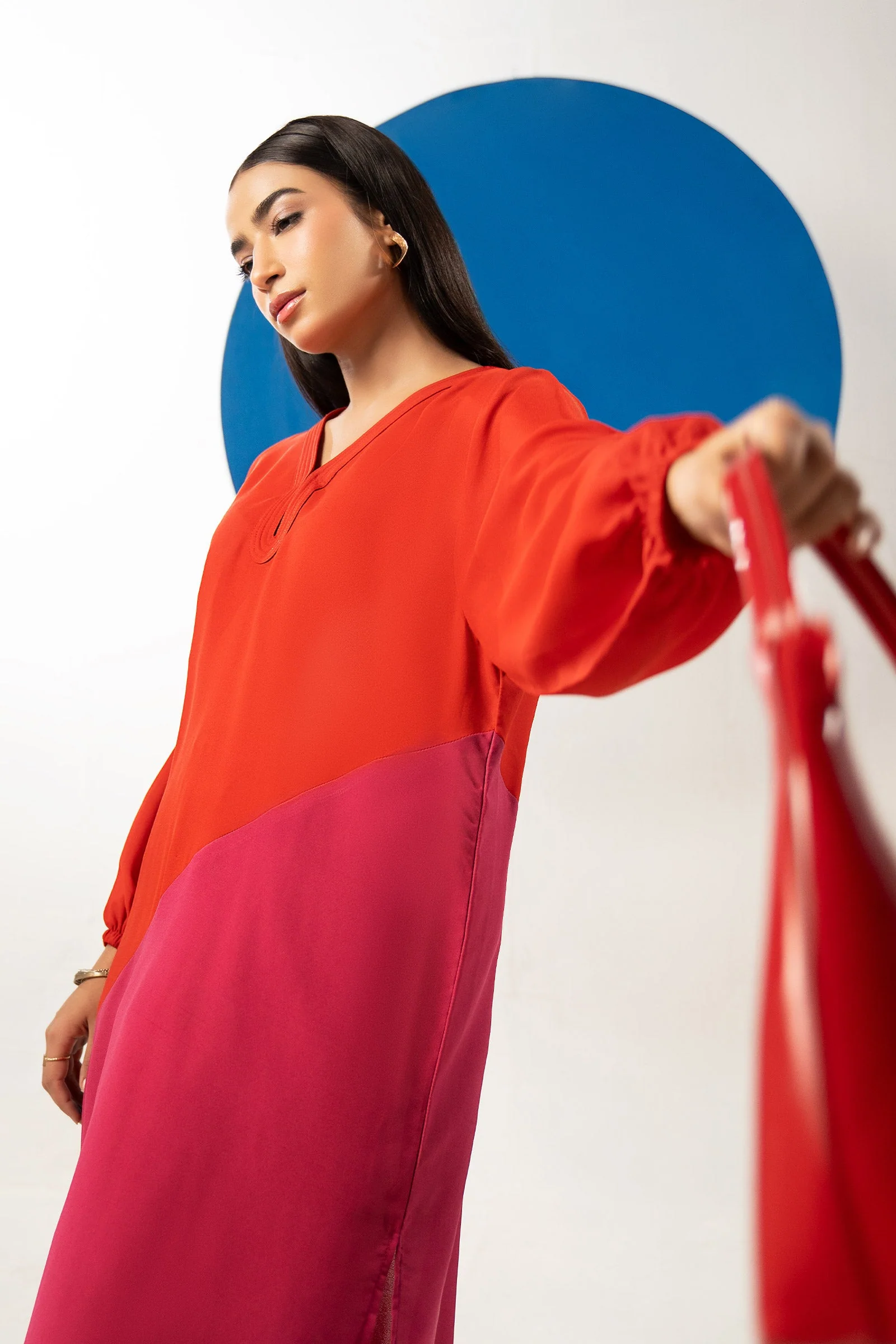 2 Pc Dyed Georgette Suit - Image 3