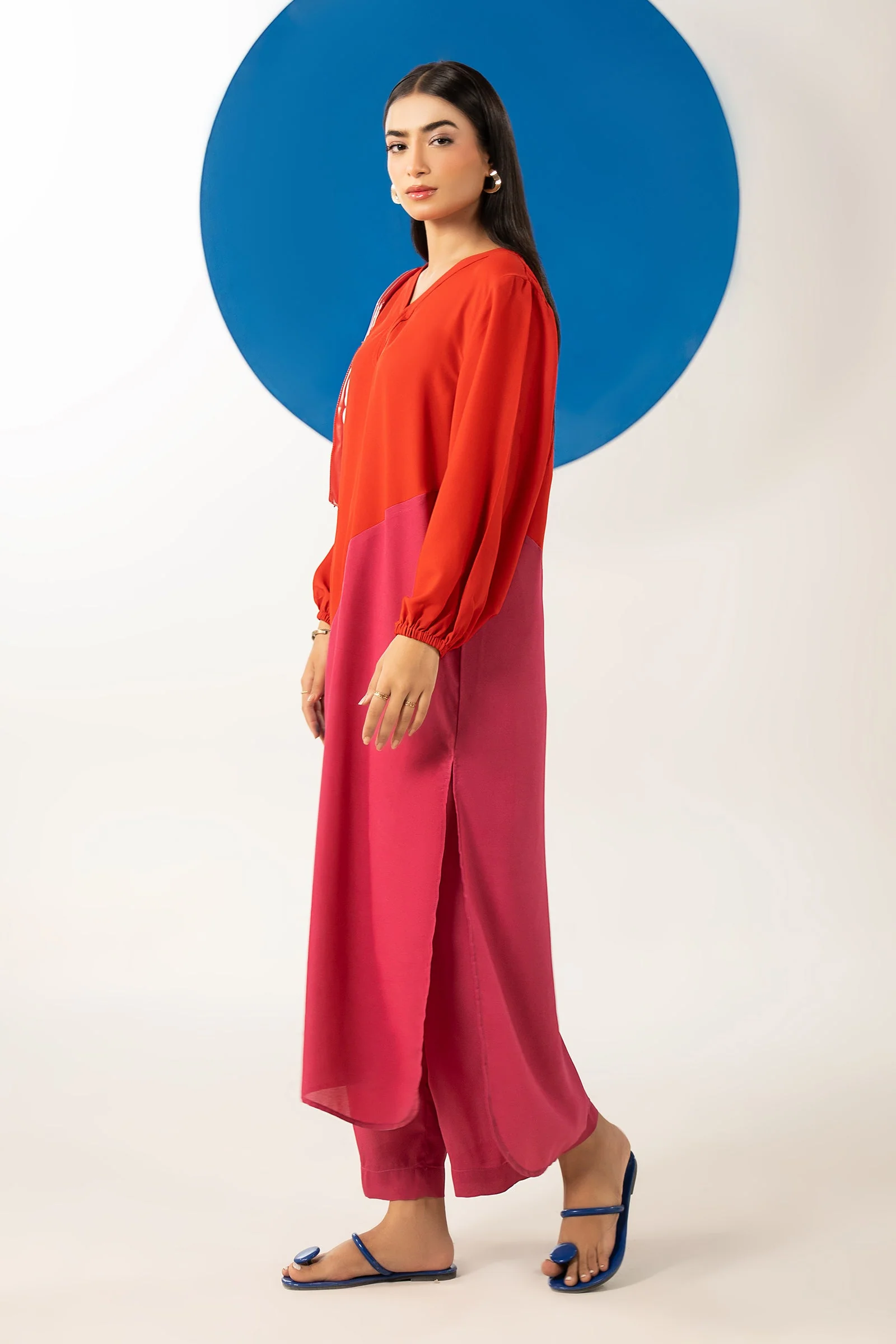 2 Pc Dyed Georgette Suit - Image 5