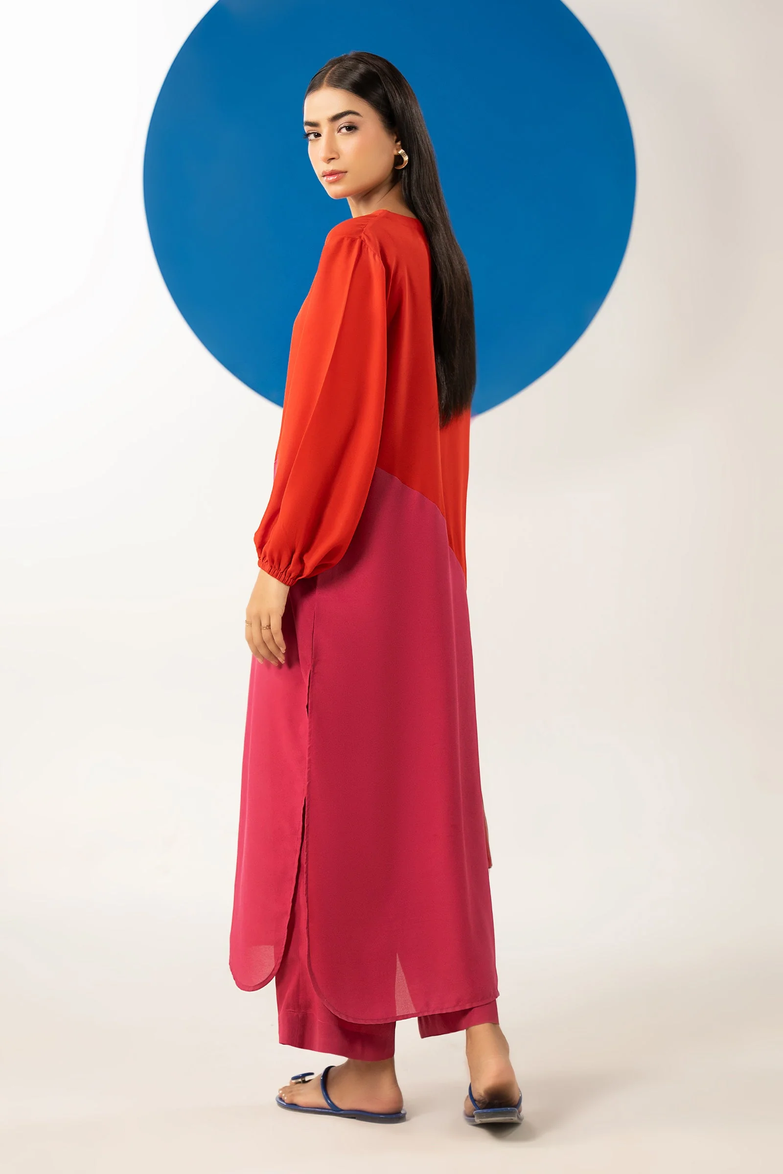 2 Pc Dyed Georgette Suit - Image 7