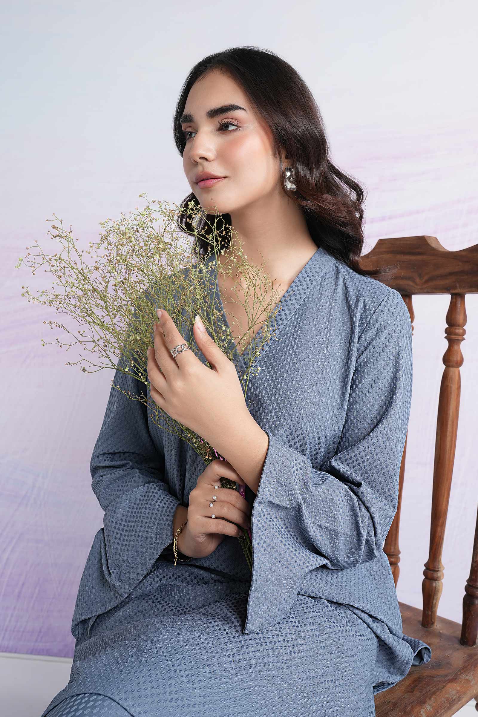 2 Pc Dyed Textured Knit Suit - Image 3
