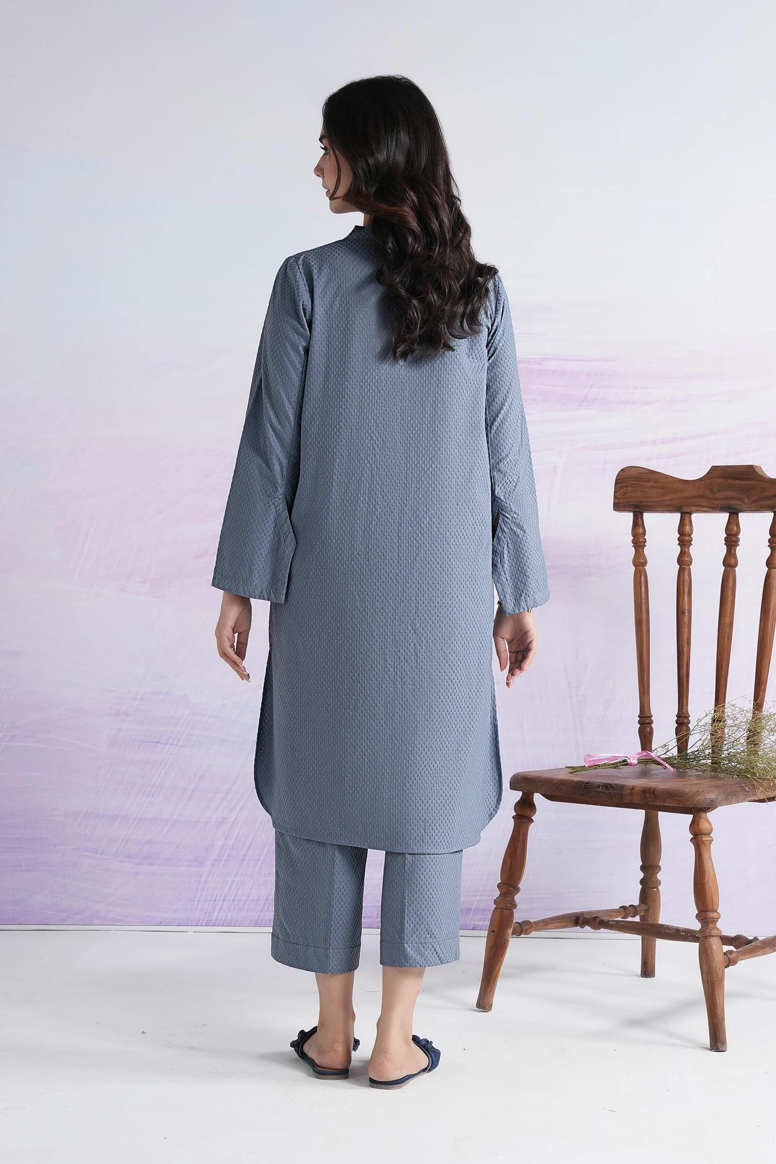 2 Pc Dyed Textured Knit Suit - Image 5