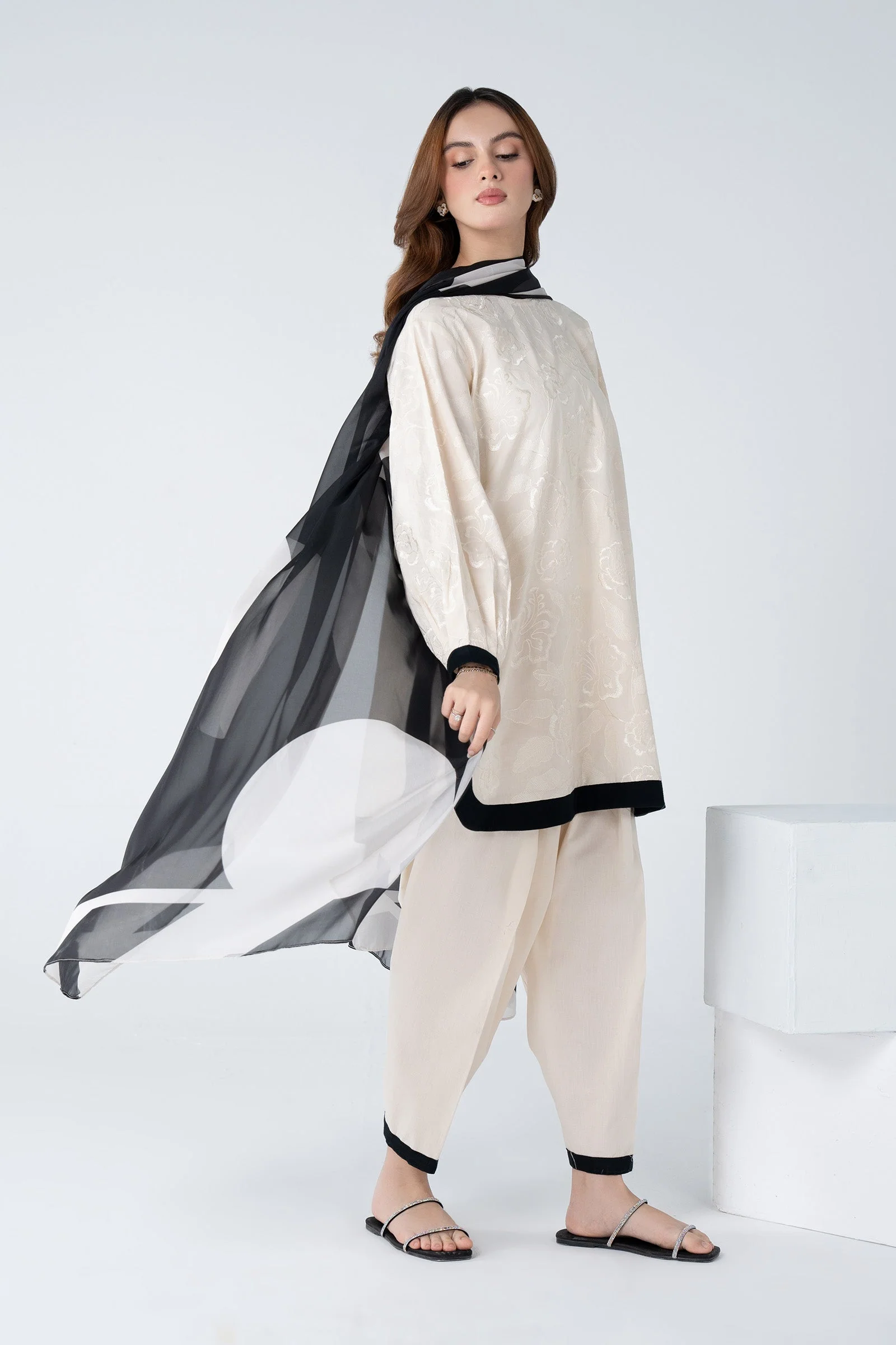 3 Pc Printed Cambric Suit - Image 5