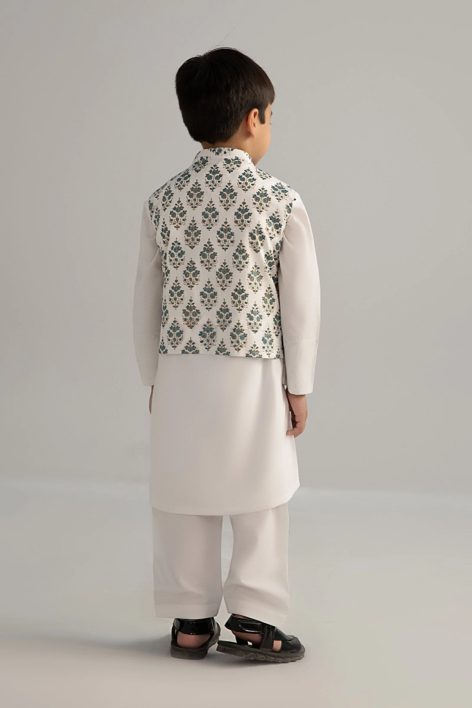 3 Piece Printed Blended Suit - Image 3