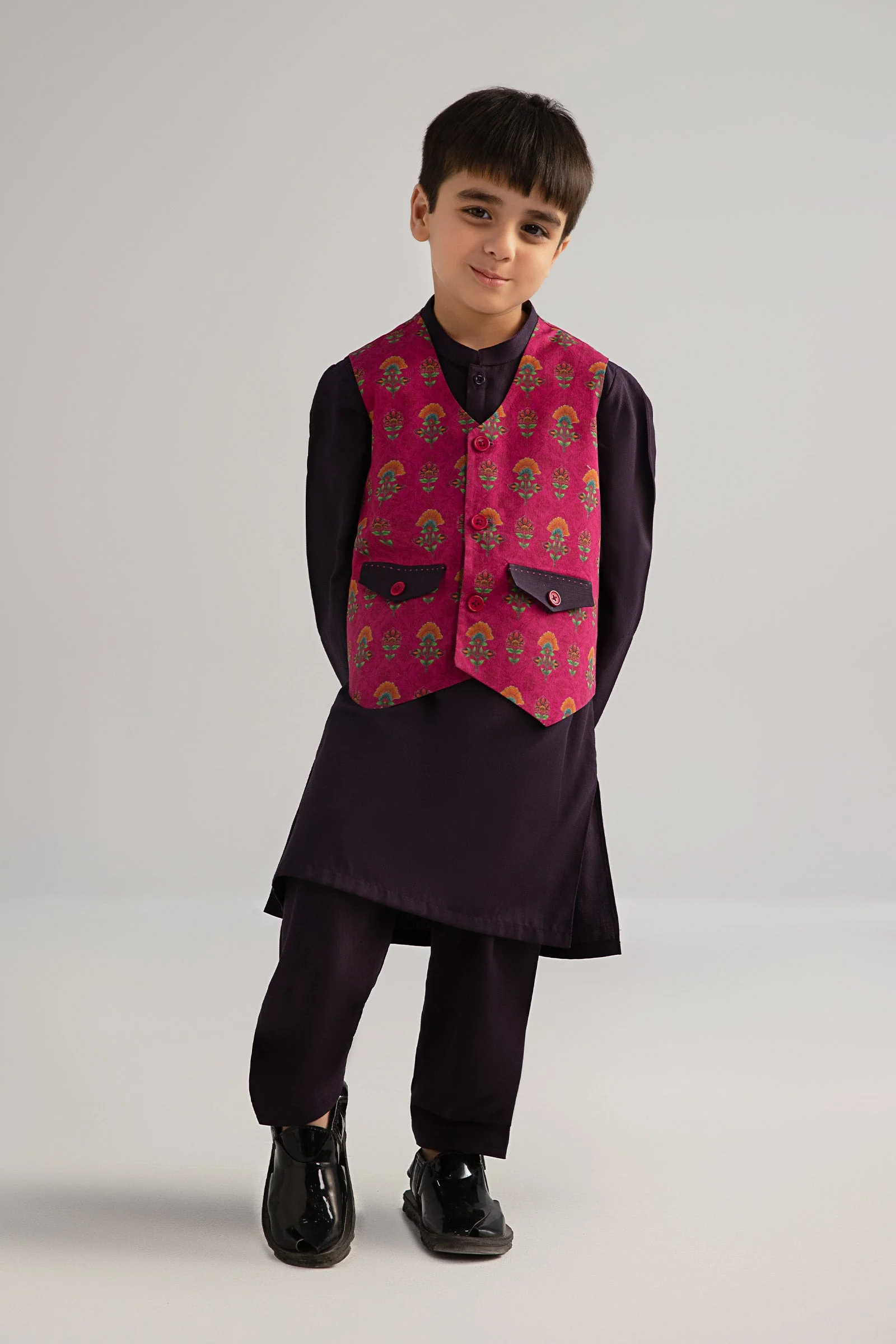 3 Piece Printed Blended Suit - Image 3