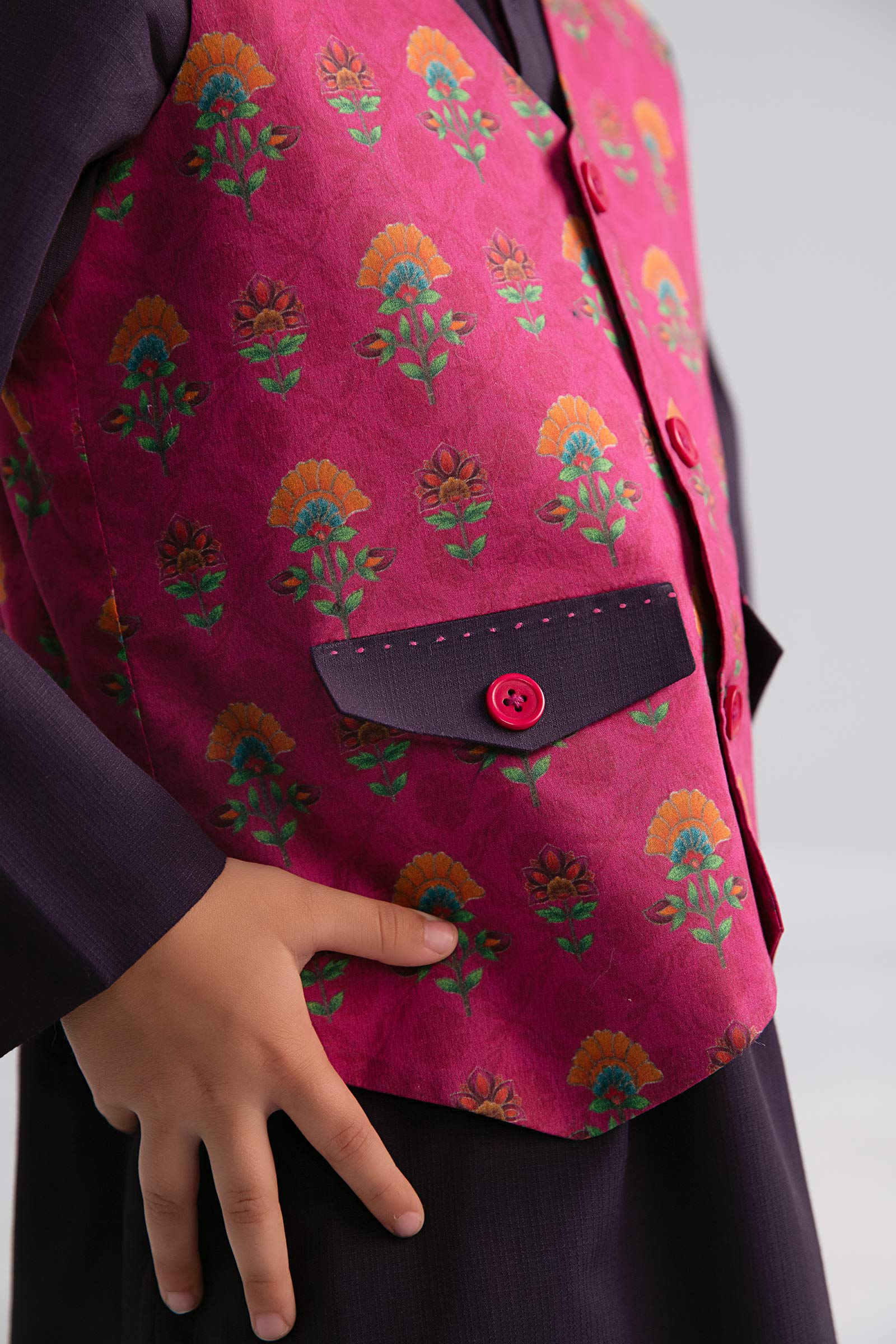 3 Piece Printed Blended Suit - Image 4