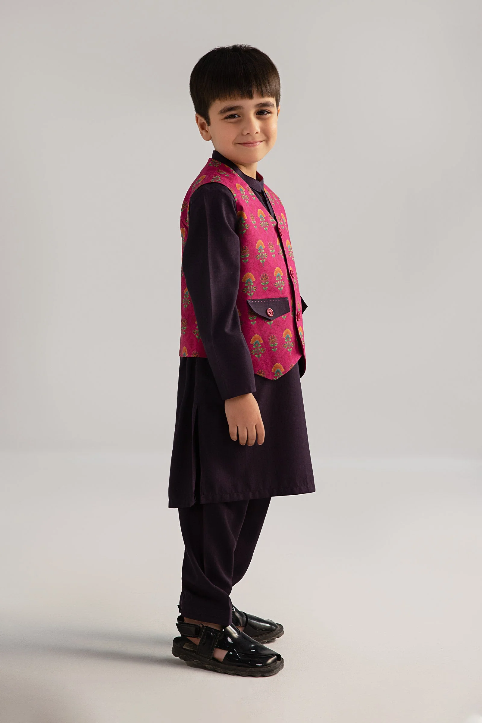 3 Piece Printed Blended Suit - Image 5