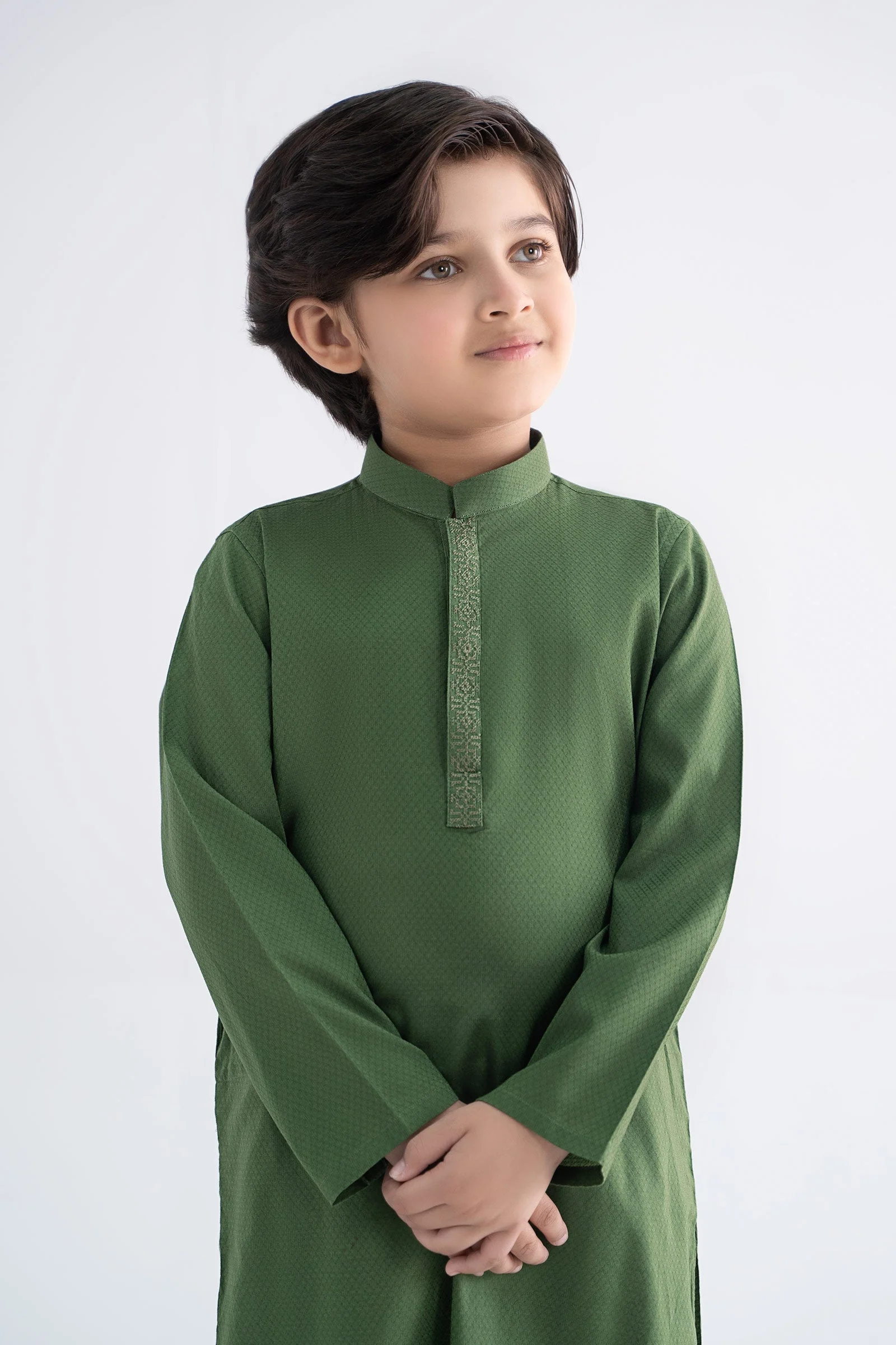 Embroidered Jacquard Kurta - Image 4