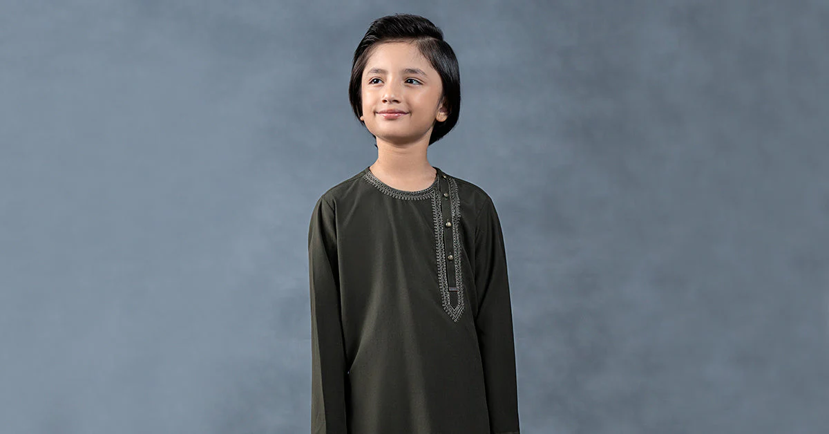 Embroidered Blended Kurta - Image 7