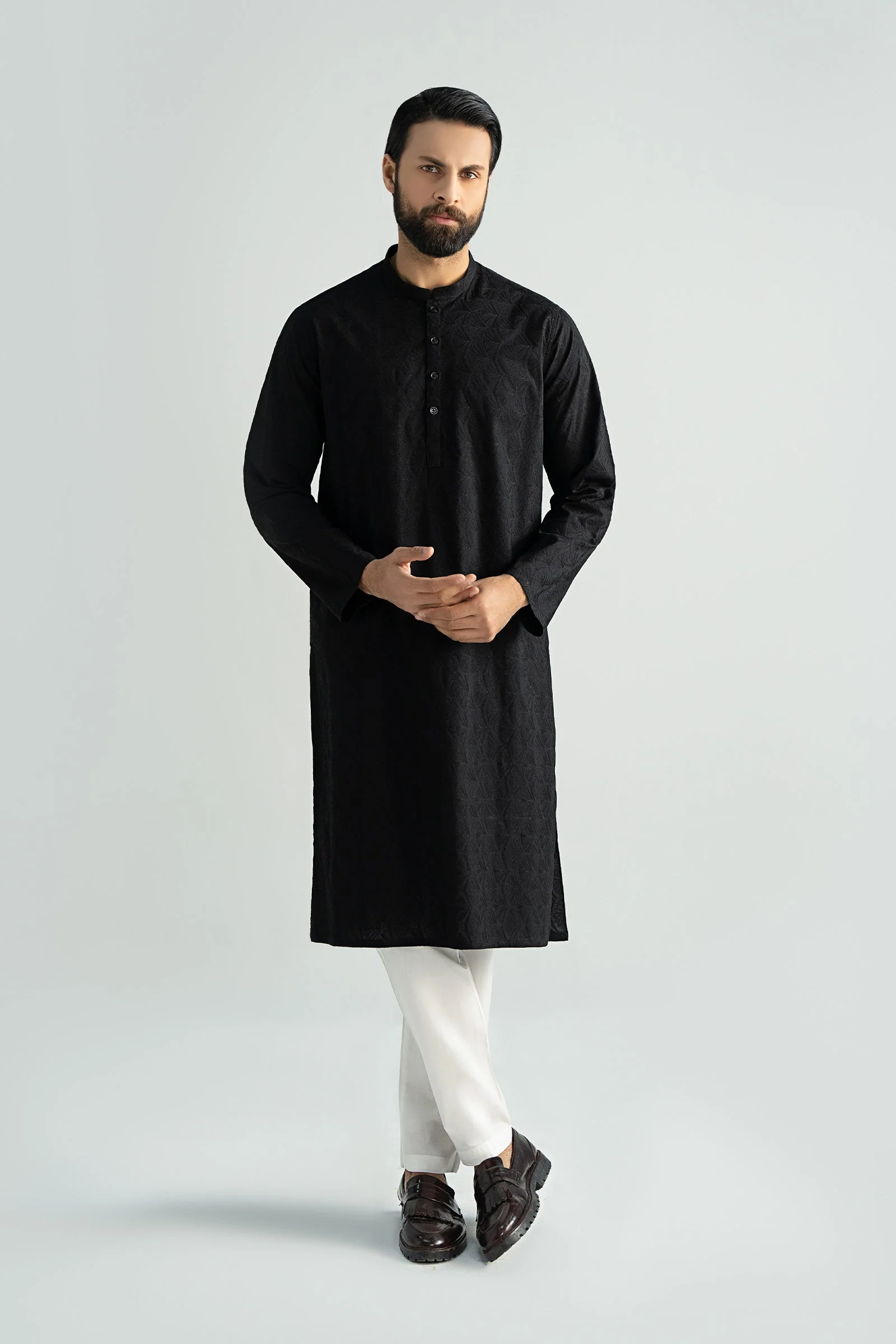 Embroidered Cotton Kurta - Image 3