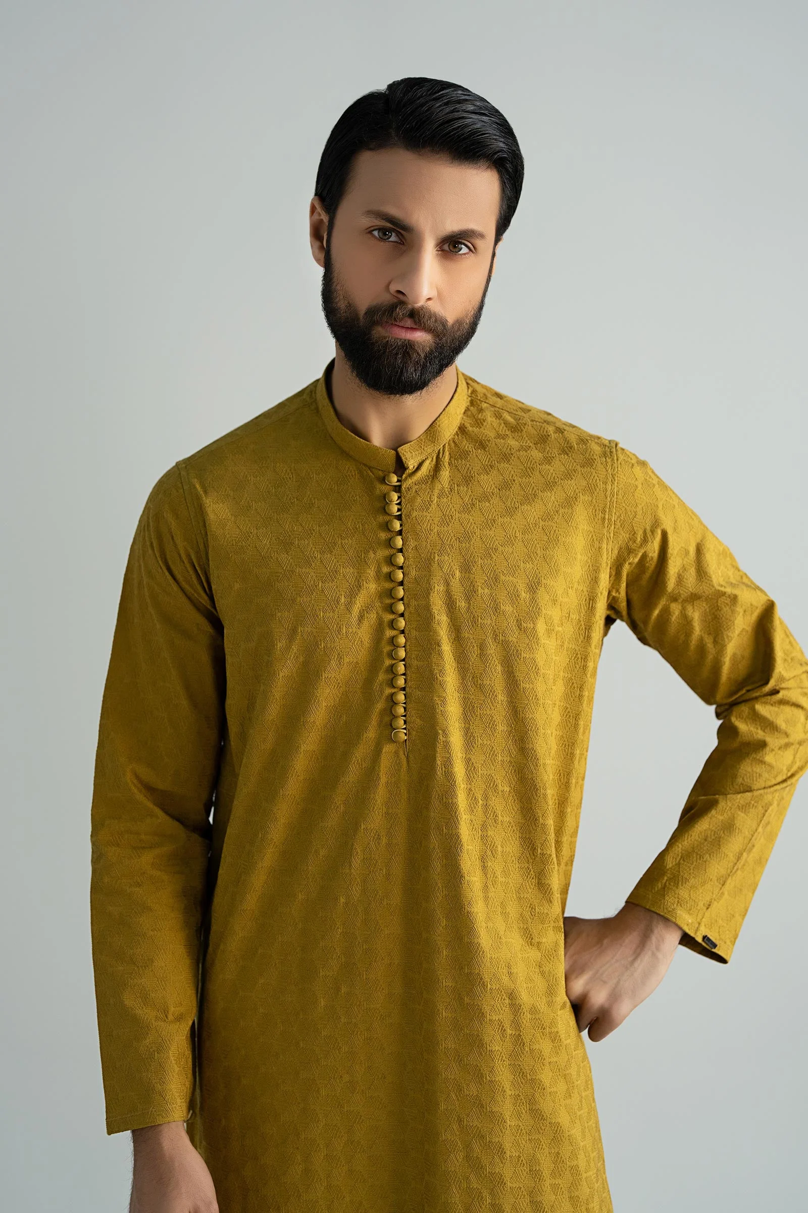 Embroidered Cotton Kurta - Image 2