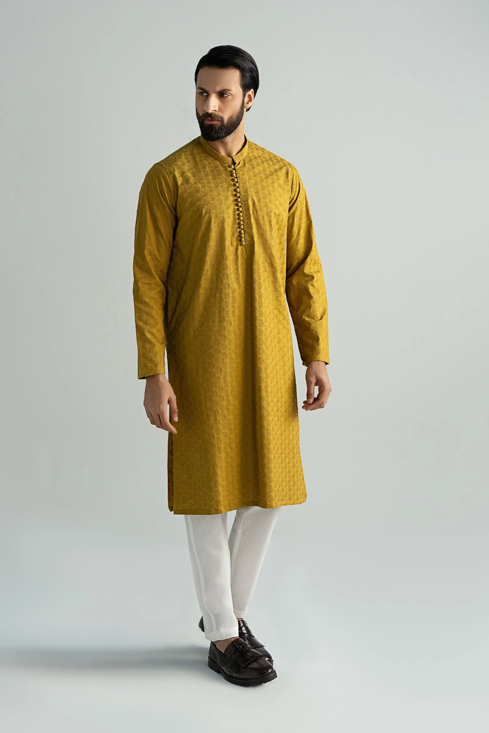 Embroidered Cotton Kurta - Image 3
